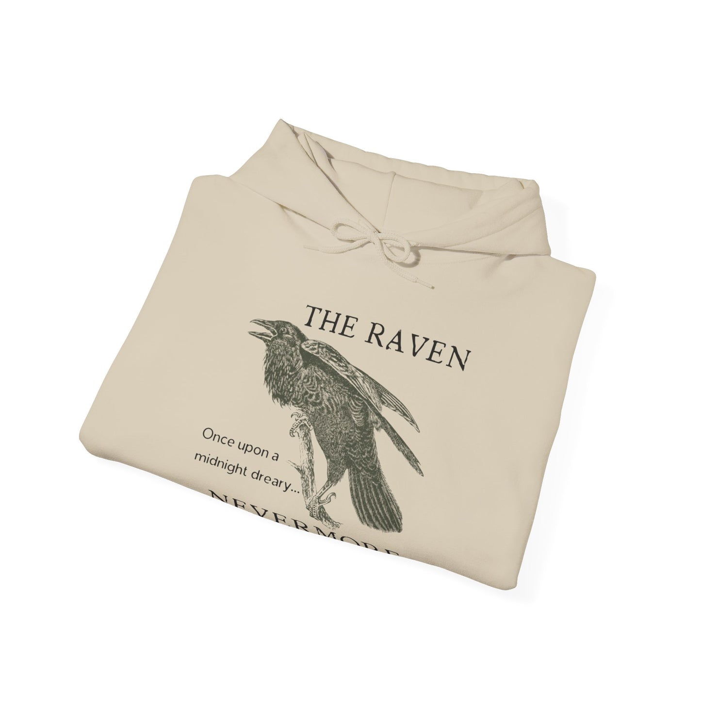 Halloween Vintage The Raven Hoodie, Spooky Season Sweater, Trick or Treating Shirt, Halloween Party Top, Edgar Allen Poe, Nevermore, Gothic Hoodie Printify