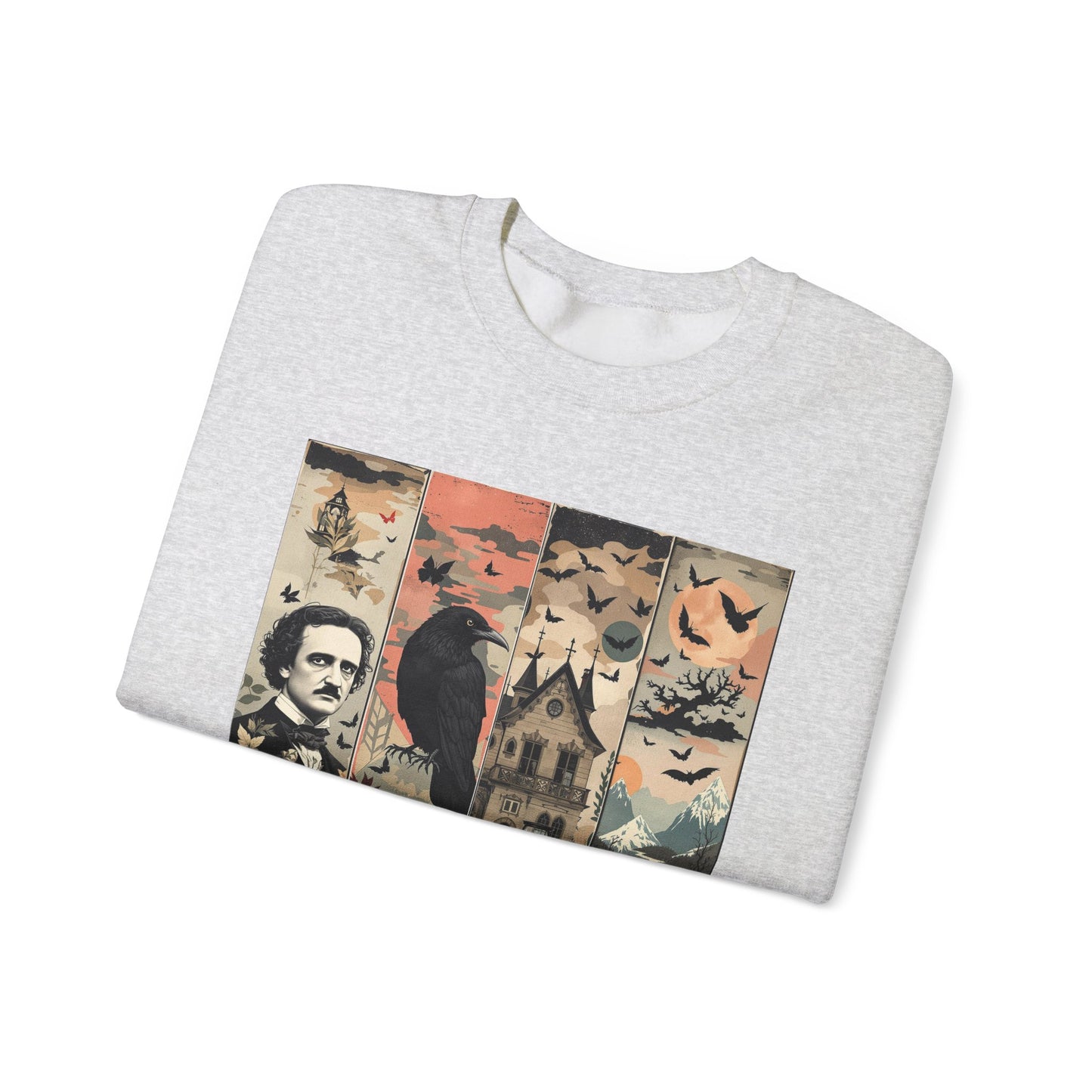 Edgar Allan Poe Sweatshirt The Raven Nevermore Gothic Horror Sweater Dark Academia Macabre Halloween Gift for Book Lovers Birthday Christmas Sweatshirt Printify