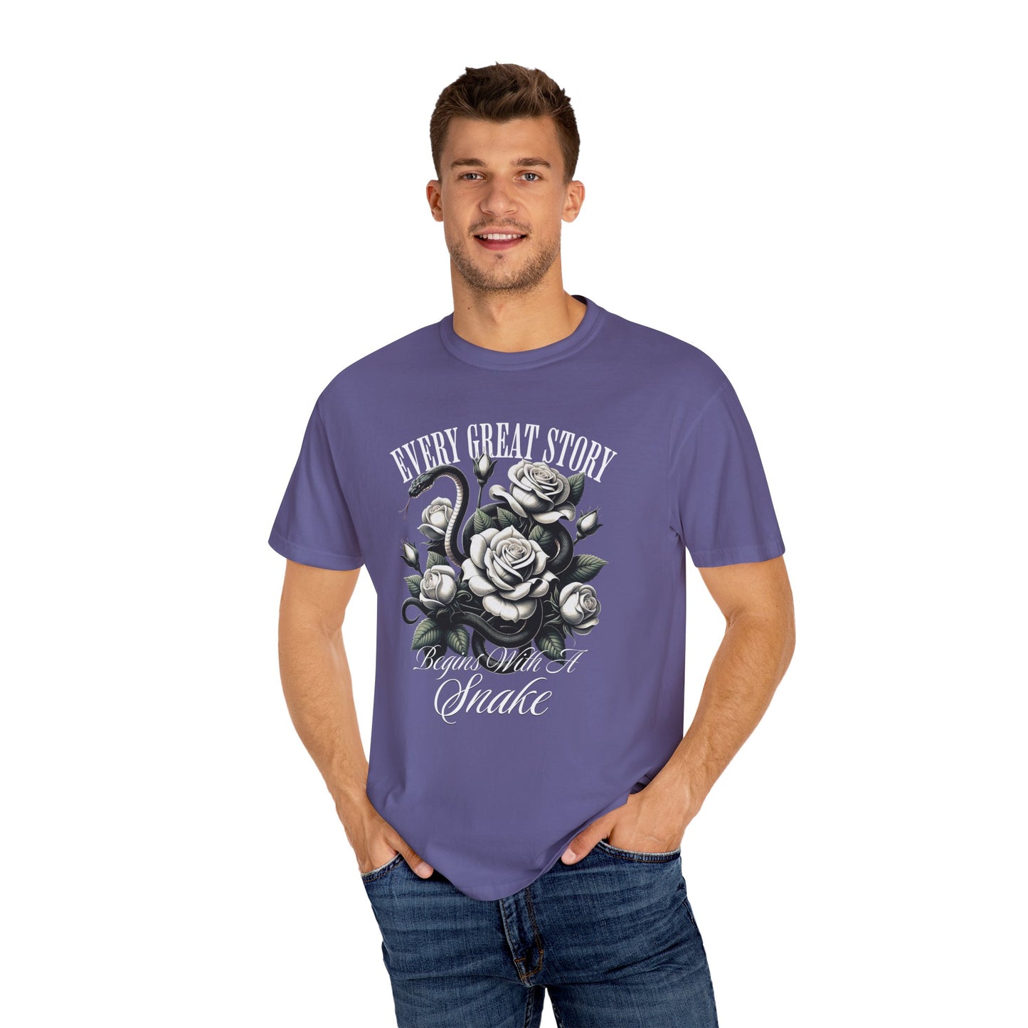 Snake Romance TShirt Romantasy Reader Dark Gift For Morally Grey Dark Fantasy Romance Novel Lover Haunting Goth Romance Shirt For Book Club T-Shirt Printify