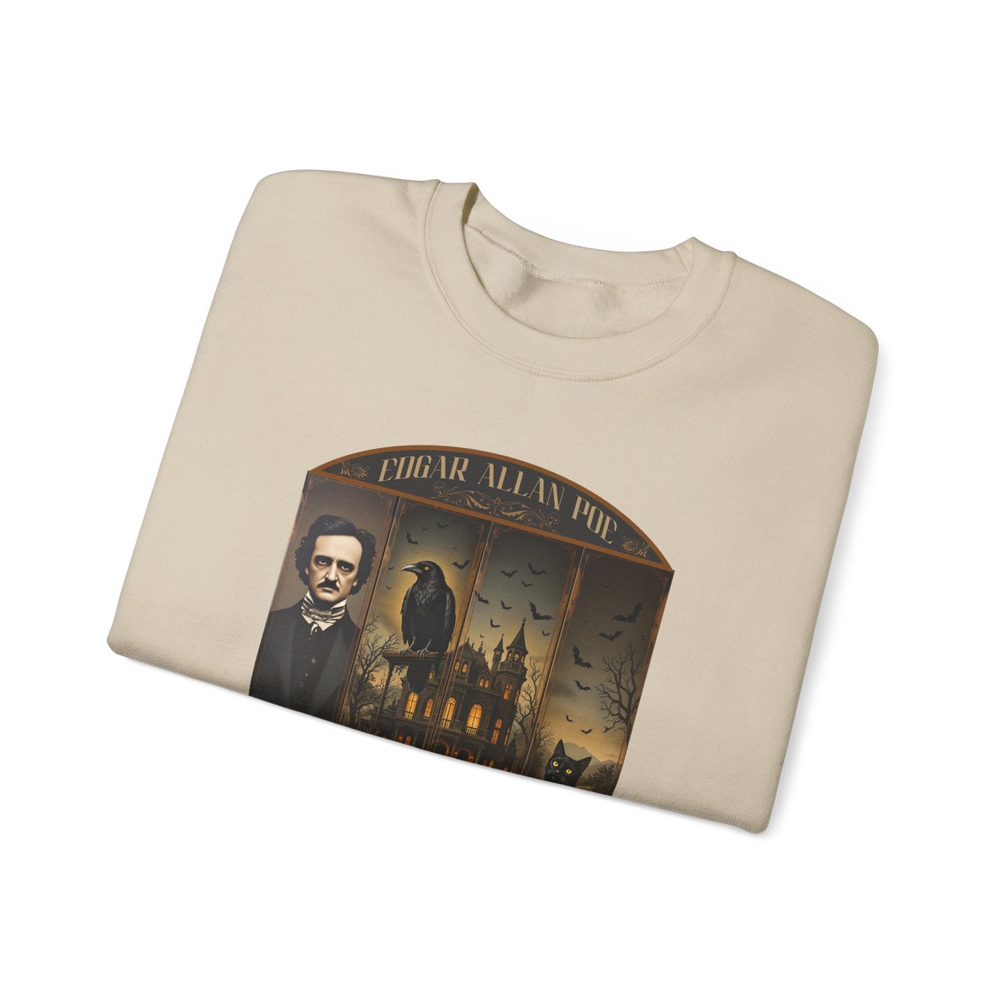 Edgar Allan Poe Sweatshirt The Raven Nevermore Gothic Horror Sweater Dark Academia Macabre Halloween Gift for Book Lovers Birthday Christmas Sweatshirt Printify