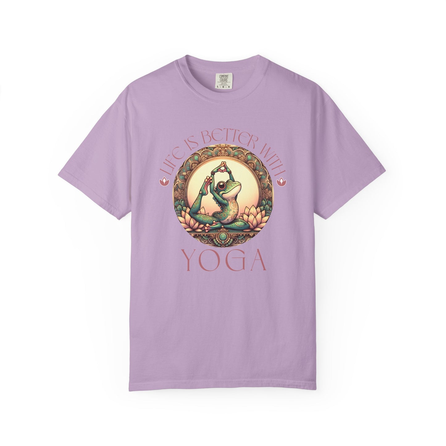 Yoga Frog Life Is Better With Yoga Unisex T-Shirt, Casual Wear, Highlander Fan Gift, T-Shirt Printify Orchid S