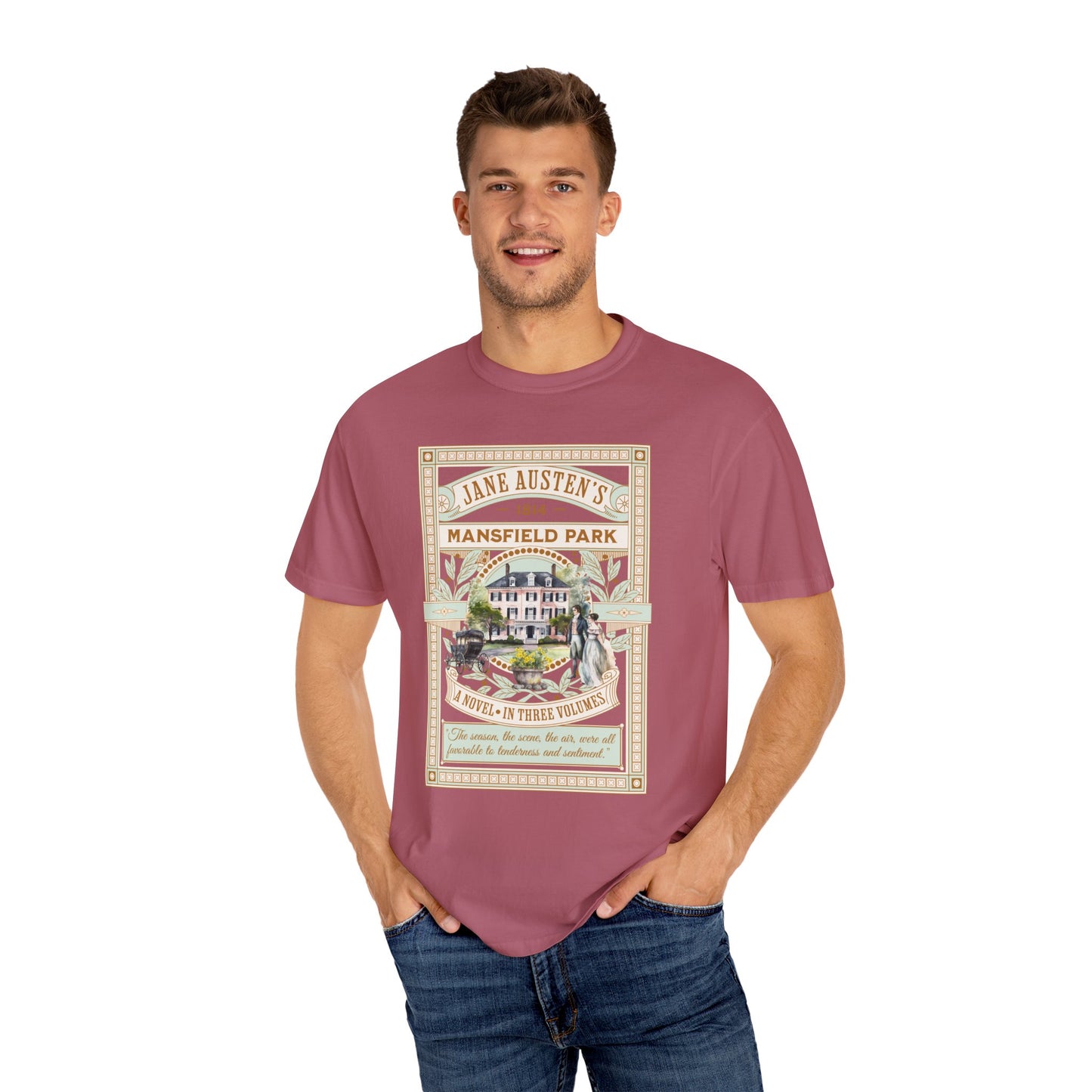 Jane Austen T- Shirt, Mansfield Park Historical Romance Comfort Colors Tee, Bookish Literary Jane Austen Fan Art Gift for Her Bookclub Shirt T-Shirt Printify