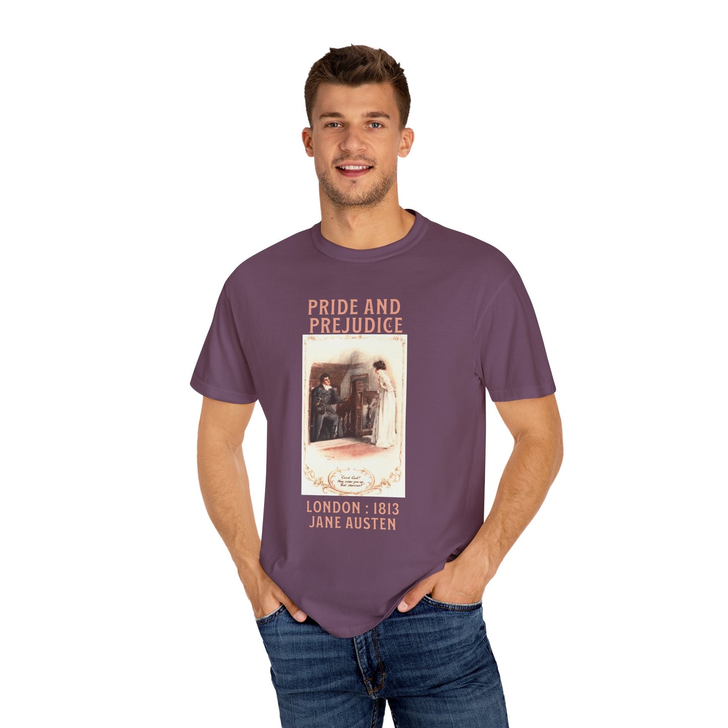 Jane Austen Comfort Colors TShirt, Pride & Prejudice Historical Romance, Bookish Literary Jane Austen Fan Art, Gift for Her Bookclub Tee T-Shirt Printify