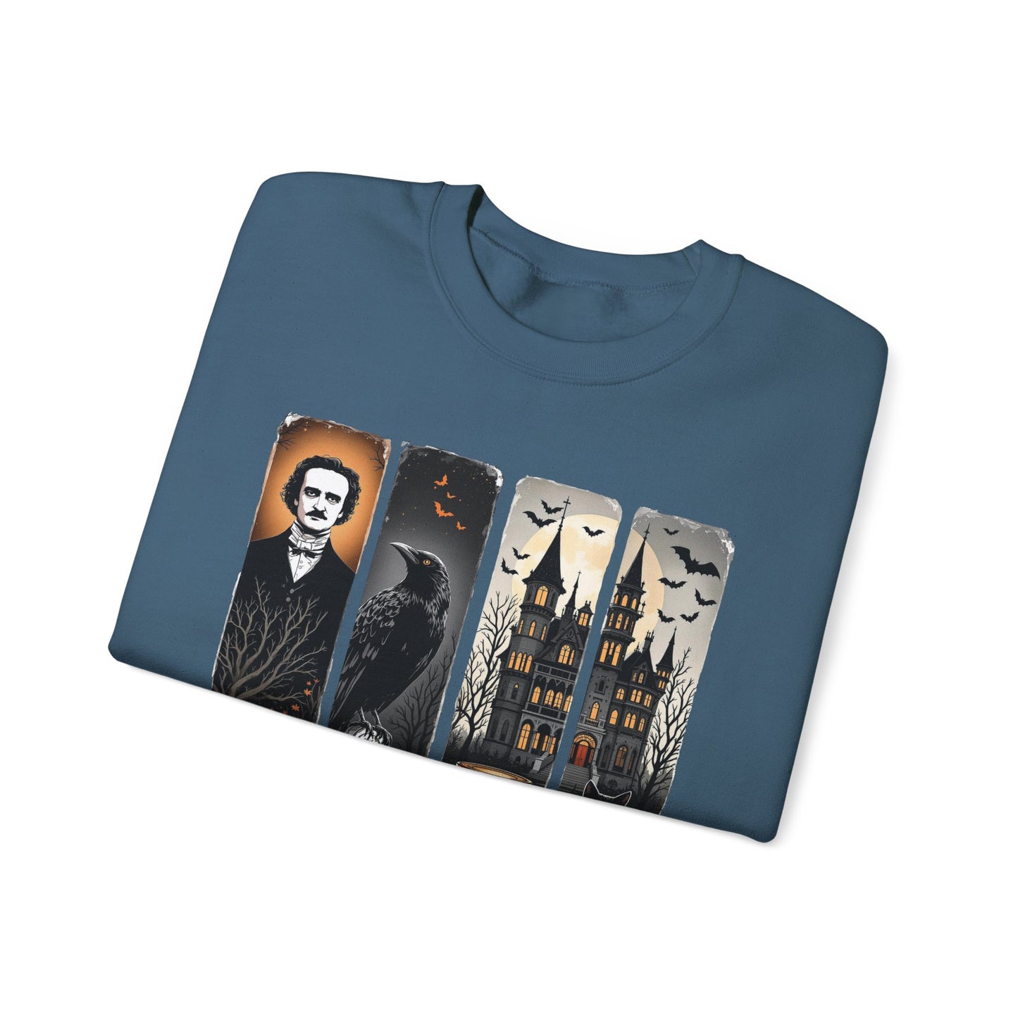 Edgar Allan Poe Sweatshirt The Raven Nevermore Gothic Horror Sweater Dark Academia Macabre Halloween Gift for Book Lovers Birthday Christmas