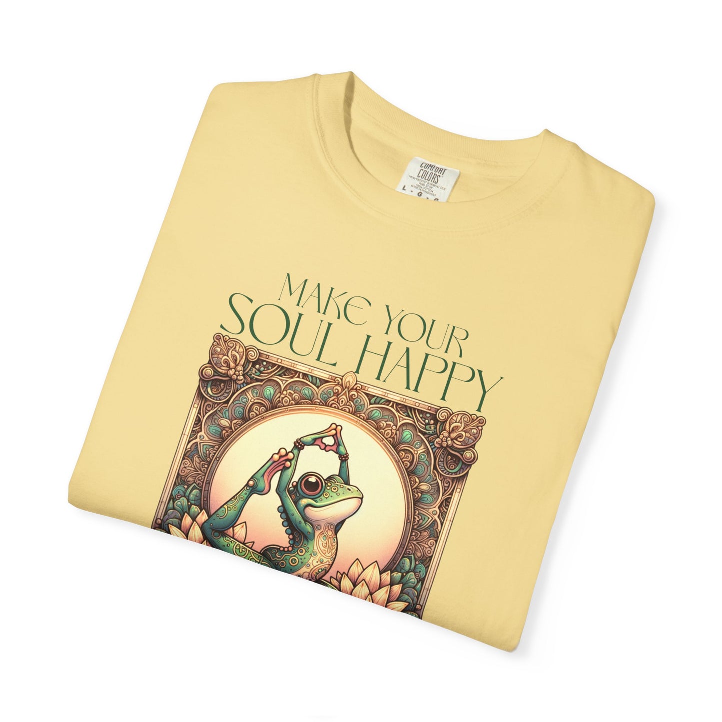 Green Yoga Frog Make Your Soul Happy Unisex T-Shirt, Casual Wear, Highlander Fan Gift,