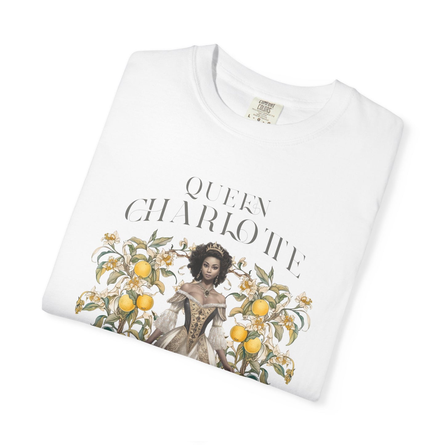 Queen Charlotte T-Shirt Literary Regency Period Tee Historical Drama Series Watching Spilling The Tea Theme Gift for Her Birthday Christmas T-Shirt Printify