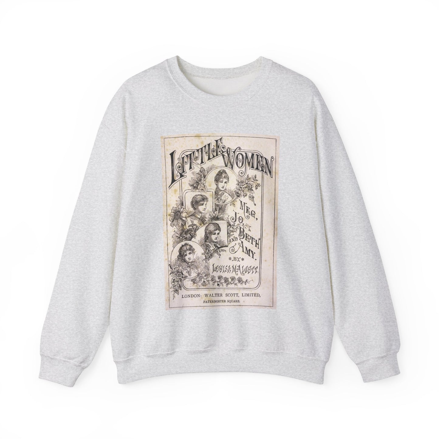Little Women Sweatshirt, Louisa May Alcott Historical Romance Sweater, Bookish Literary Fan Art Gift, Gift for Her, Bookclub Crewneck Shirt Sweatshirt Printify S Ash