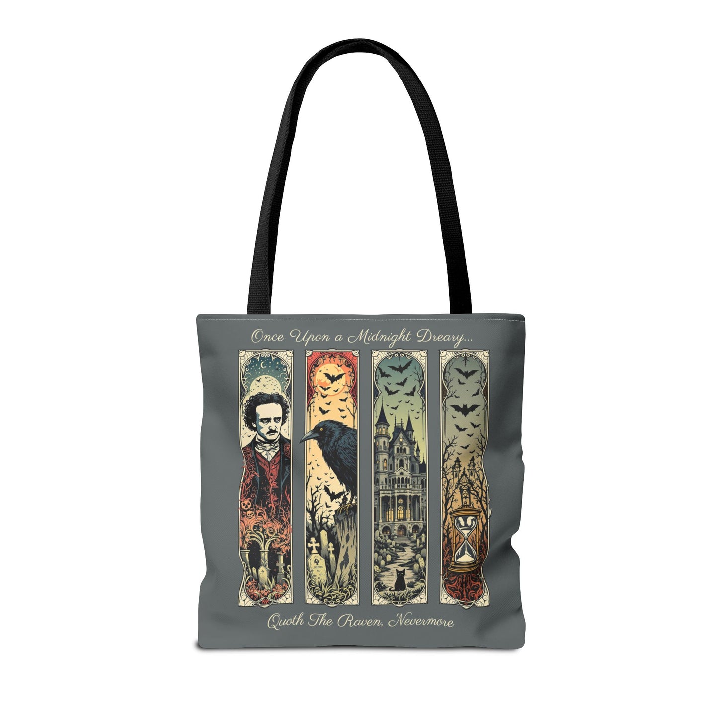 Edgar Allan Poe Tote Bag Gothic Literary Gift for Book Lover Dark Academia Macabre Accessory Halloween Tote Fall School Bag for Poetember Bags Printify