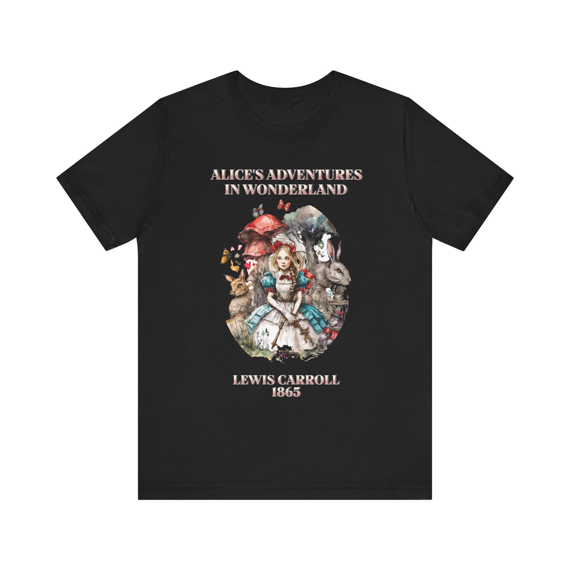 Unisex Jersey Short Sleeve Tee Alice in Wonderland T-Shirt Printify Black S