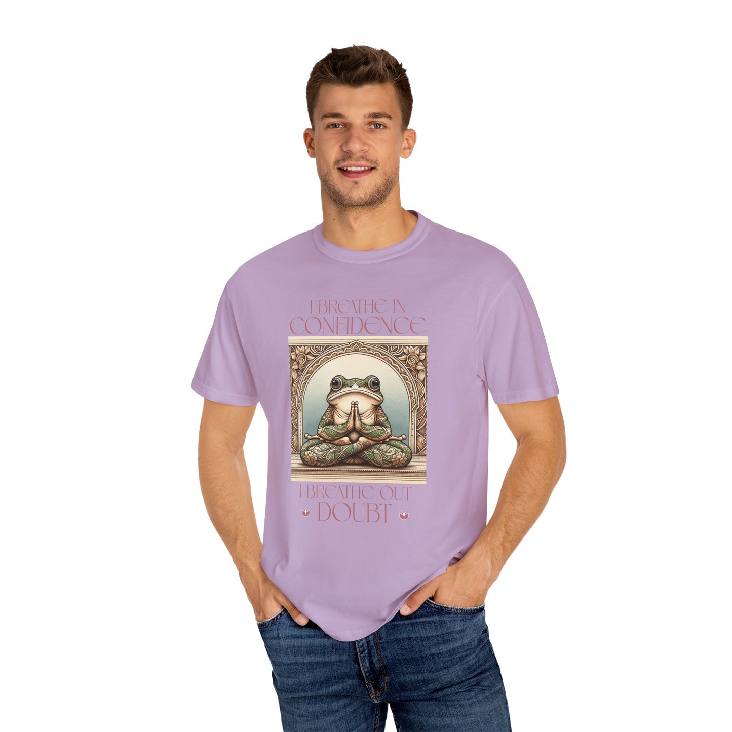 Pink Yoga Frog Shirt I Breathe In Confidence And I Breathe Out Doubt Unisex T-Shirt, Casual Wear, Highlander Fan Gift,