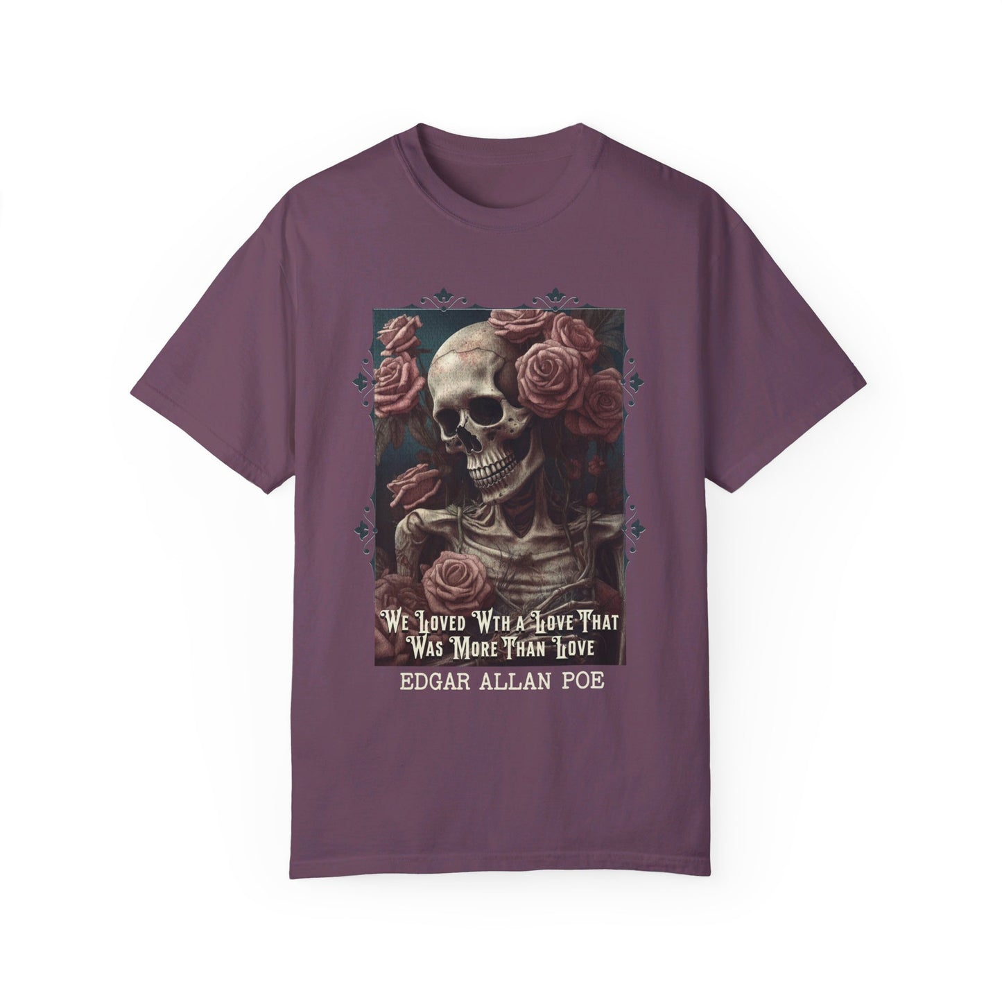 Edgar Allan Poe T-Shirt, Annabel-Lee Novel Vintage Book, Reading Lover Shirt, Halloween, Gothic, Light Academia Gift, Comfort Colours TShirt T-Shirt Printify Berry S