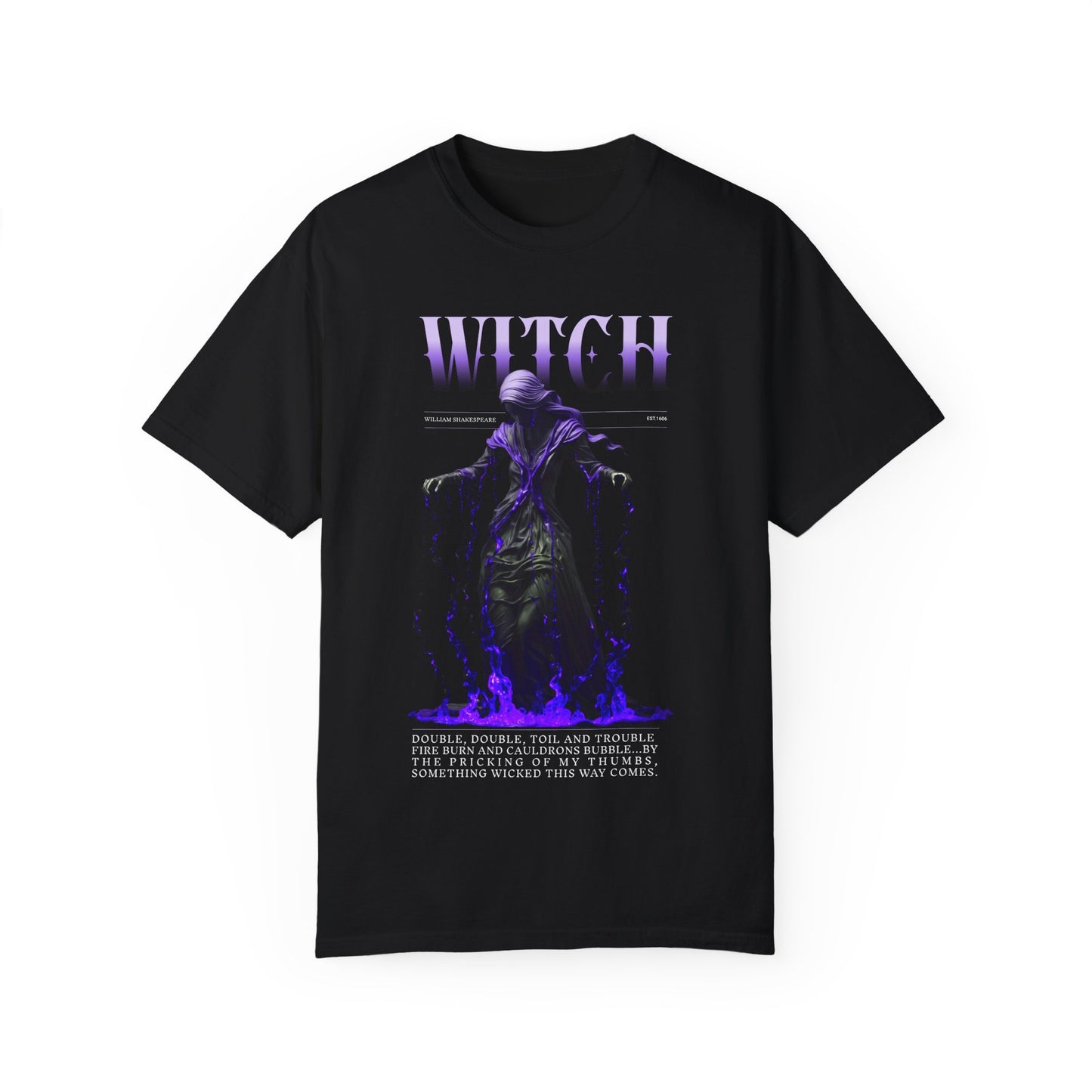 Witchy Vibes Unisex T-Shirt Shakespeare Fan Shirt MacBeth Witches Gothic Dark Literature Lover Gift Dark Academia Renfaire Festival Shirt T-Shirt Printify Black S