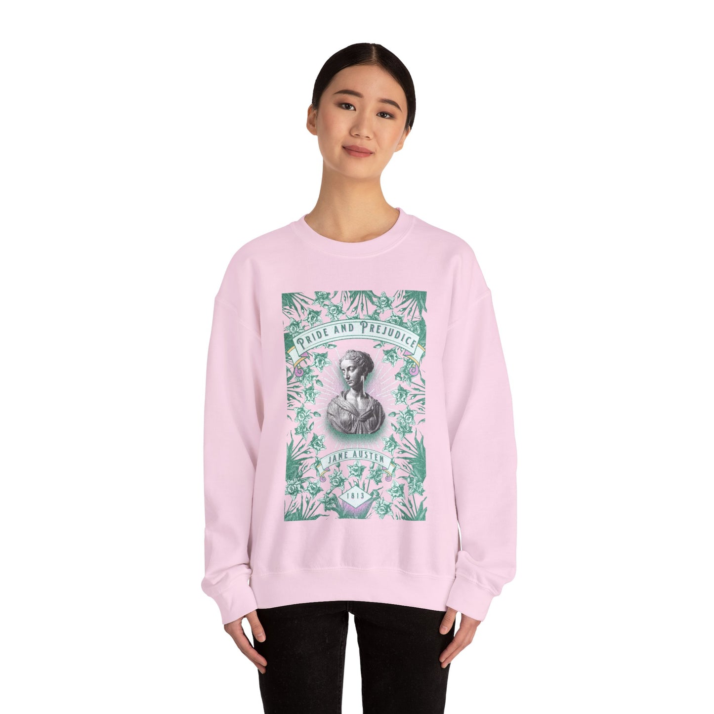 Jane Austen Sweatshirt, Pride & Prejudice Historical Romance Sweater, Bookish Literary Jane Austen Fan Art Gift, Gift for Her, Readers, Sweatshirt Printify