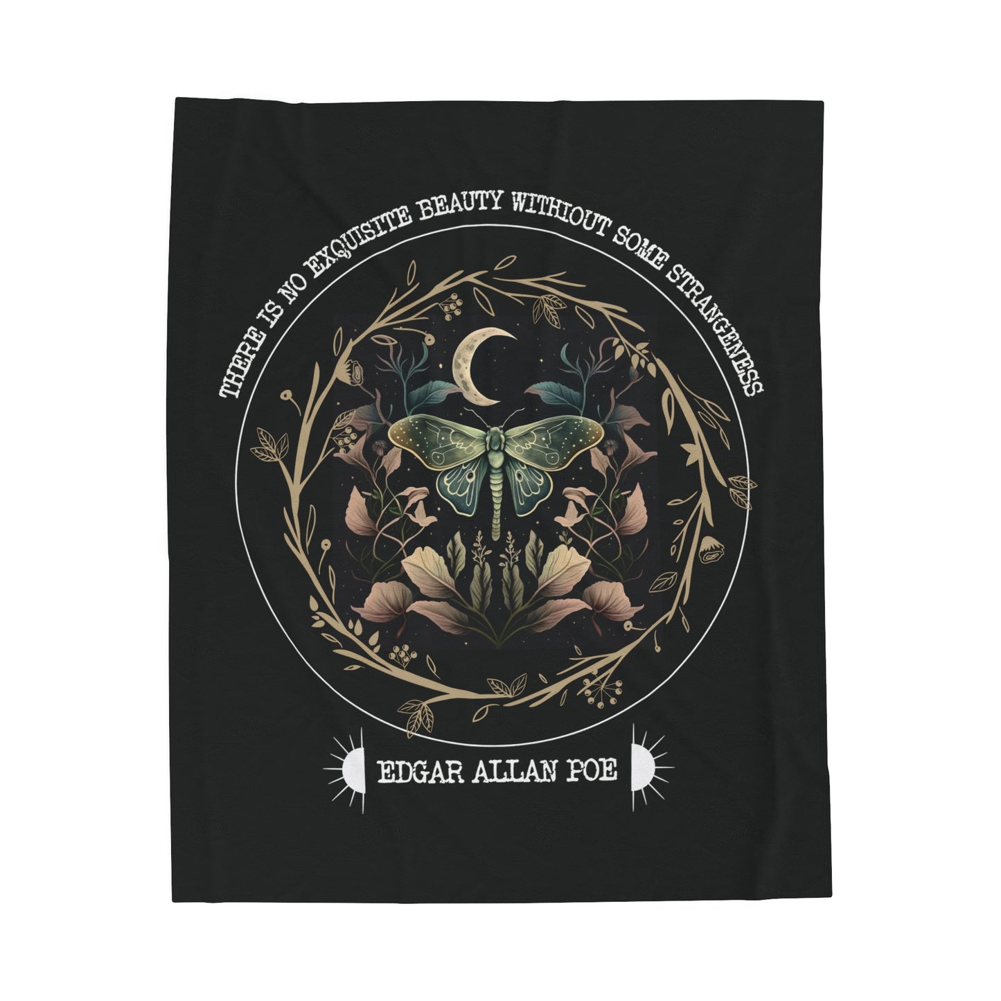 Edgar Allan Poe, Fairycore Nightgarden Throw Blanket, Book Lover Reading Blanket, Gothic Light, Dark Academia, Horror Movie Watching Blanket All Over Prints Printify 50" × 60"