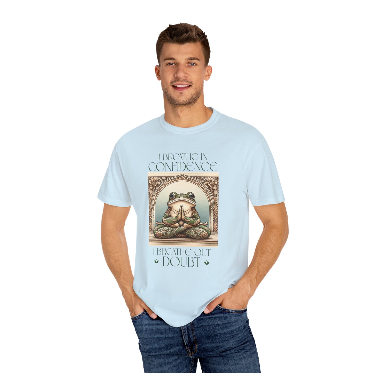 Yoga Frog Breath in Confidence Green Unisex T-Shirt, Casual Wear, Highlander Fan Gift, Comfortable Graphic Tee