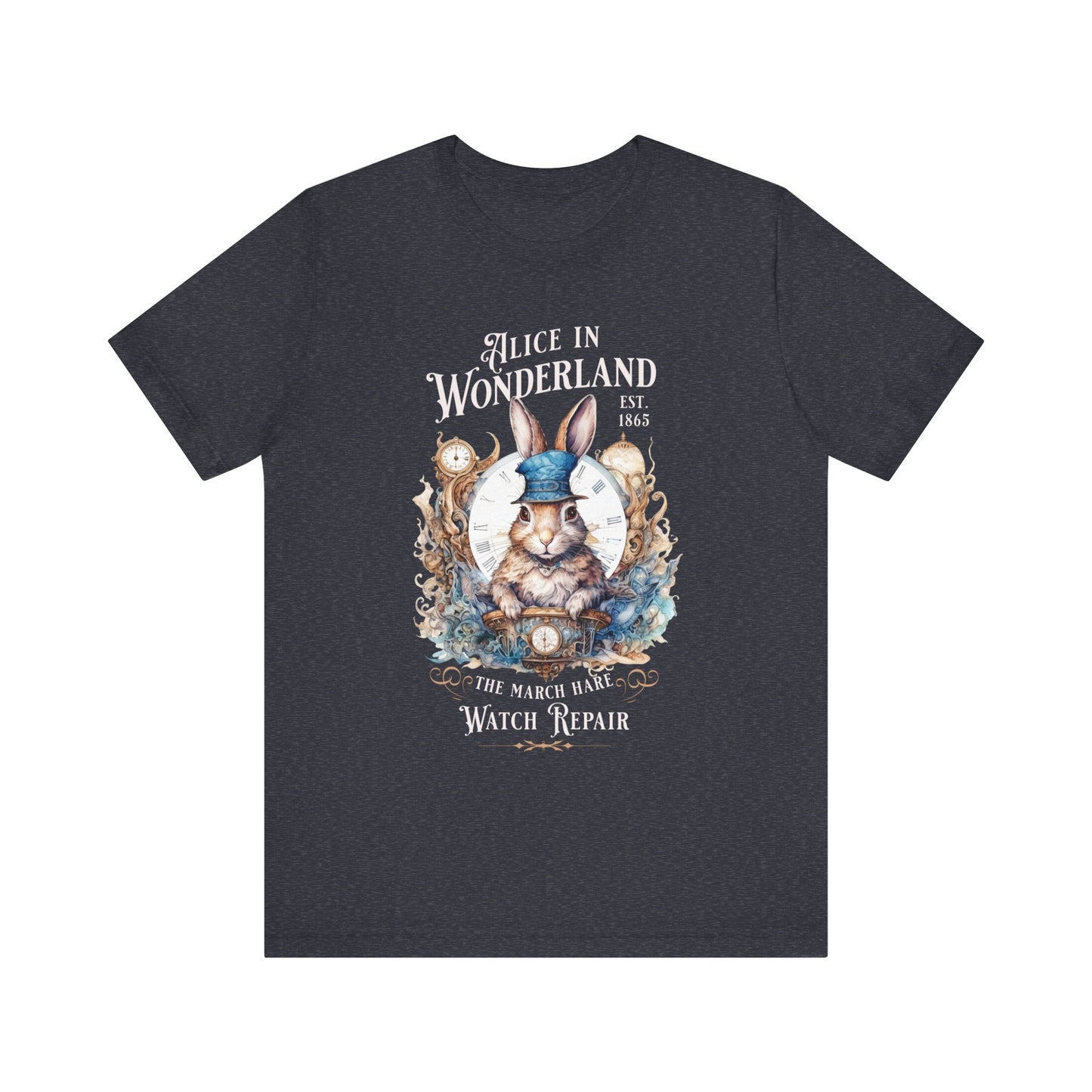 3001 Unisex Jersey Short Sleeve Tee Alice in Wonderland T-Shirt Printify Heather Navy S
