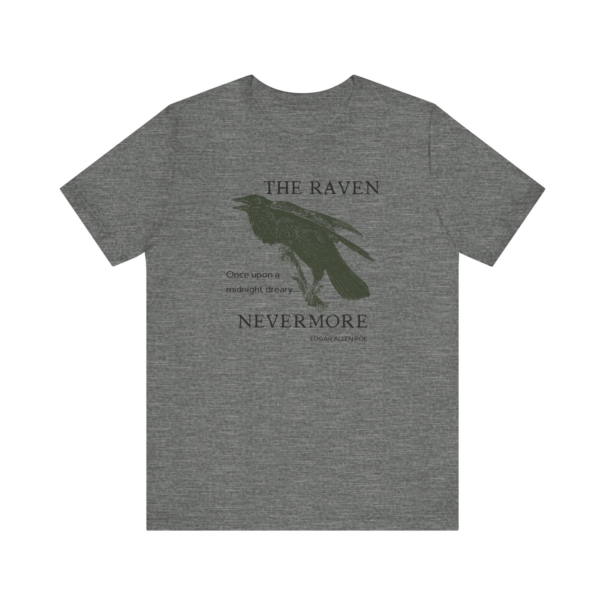 Halloween Vintage The Raven TShirt, Spooky Season Tee, Trick or Treating Shirt, Halloween Party T-Shirt, Edgar Allen Poe, Nevermore, Gothic T-Shirt Printify Deep Heather XS