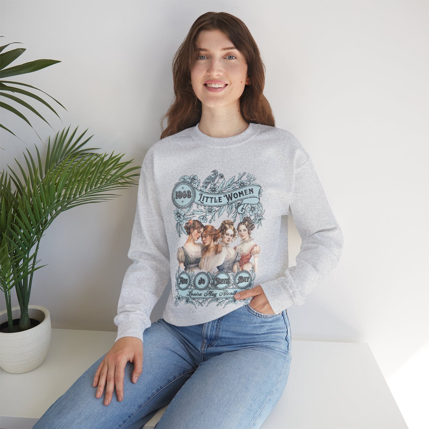 Little Women Sweatshirt, Louisa May Alcott Historical Romance Sweater, Bookish Literary Fan Art Gift, Gift for Her, Bookclub Crewneck Shirt Sweatshirt Printify