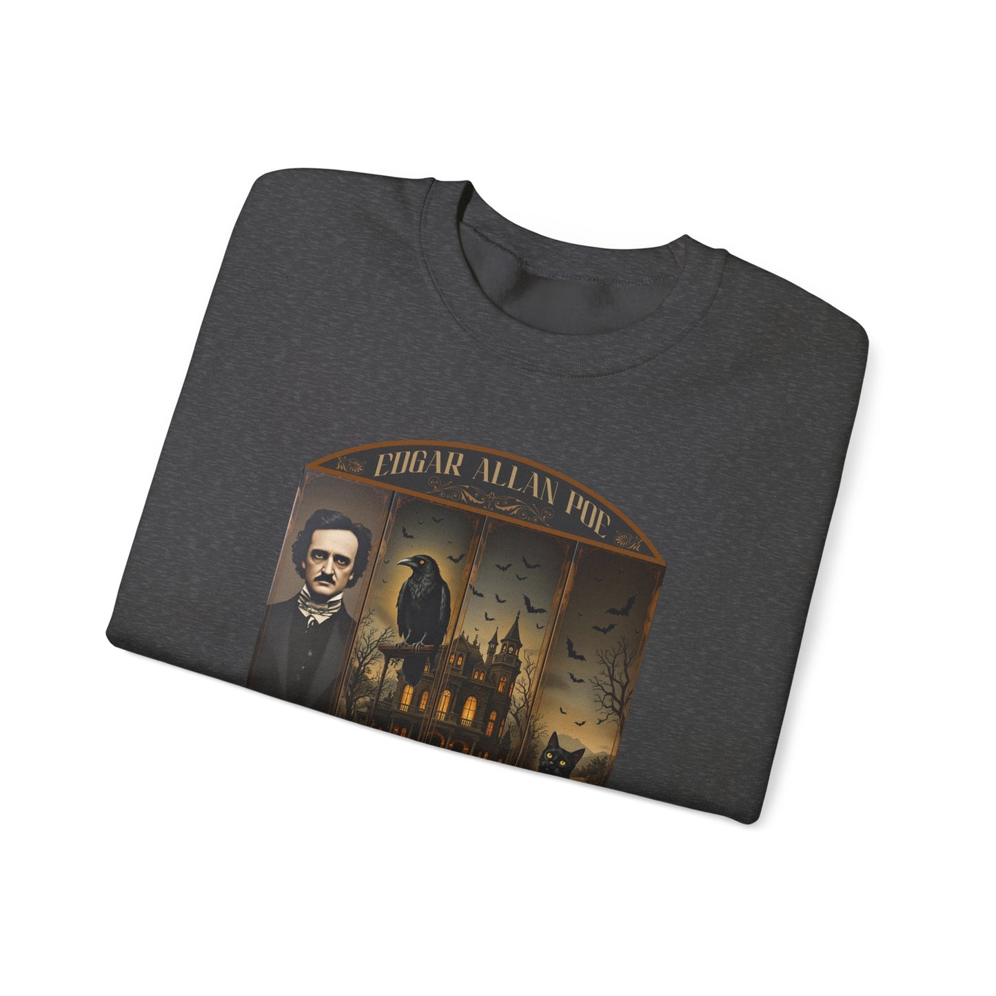 Edgar Allan Poe Sweatshirt The Raven Nevermore Gothic Horror Sweater Dark Academia Macabre Halloween Gift for Book Lovers Birthday Christmas