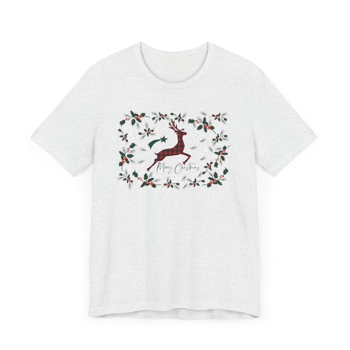Merry Christmas Plaid Reindeer Shirt, Country Reindeer Shirt, Christmas Family Shirt, Christmas Shirt, Merry Christmas Shirt, Christmas Gift T-Shirt Printify