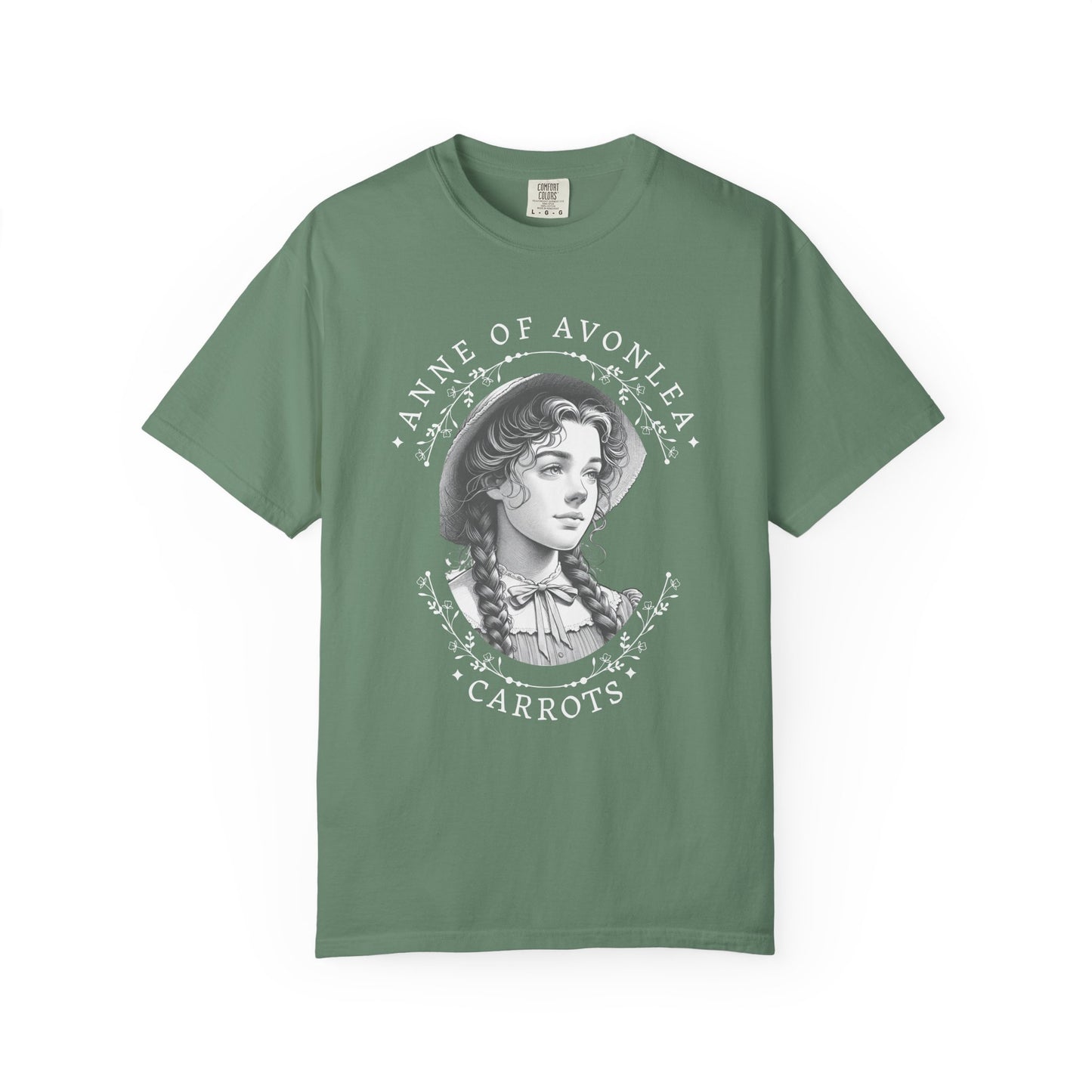 Vintage Anne of Avonlea T-Shirt, Anne of Green Gables Merch Literary Gift Book Lover Tee Anne With An E Carrots Design L.M. Montgomery Fan T-Shirt Printify Light Green S