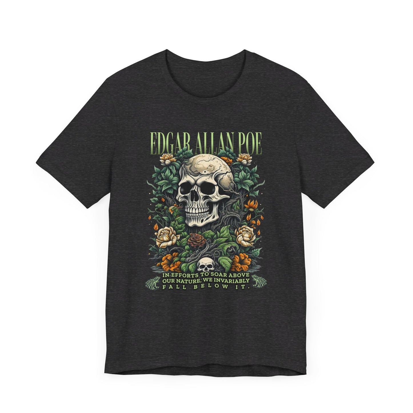 Edgar Allan Poe, Fairycore Night Garden T-Shirt, Book Lover Tee, Haunting Gothic Gift, Light, Dark Academia, Literary Poetry Bookclub Shirt T-Shirt Printify