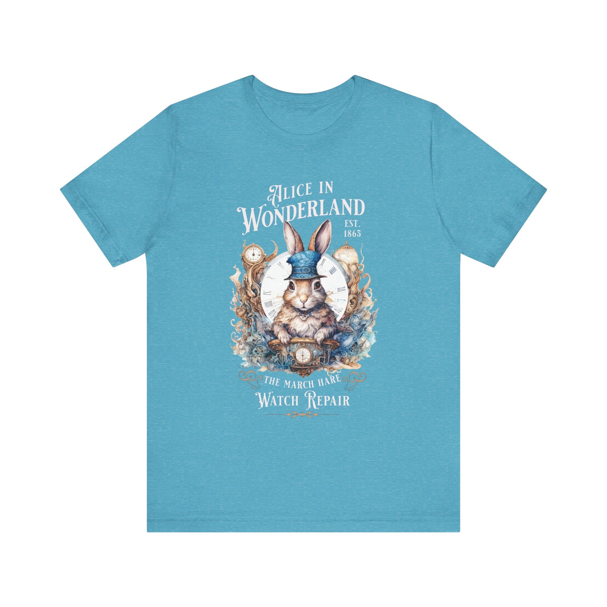 3001 Unisex Jersey Short Sleeve Tee Alice in Wonderland T-Shirt Printify Heather Aqua S
