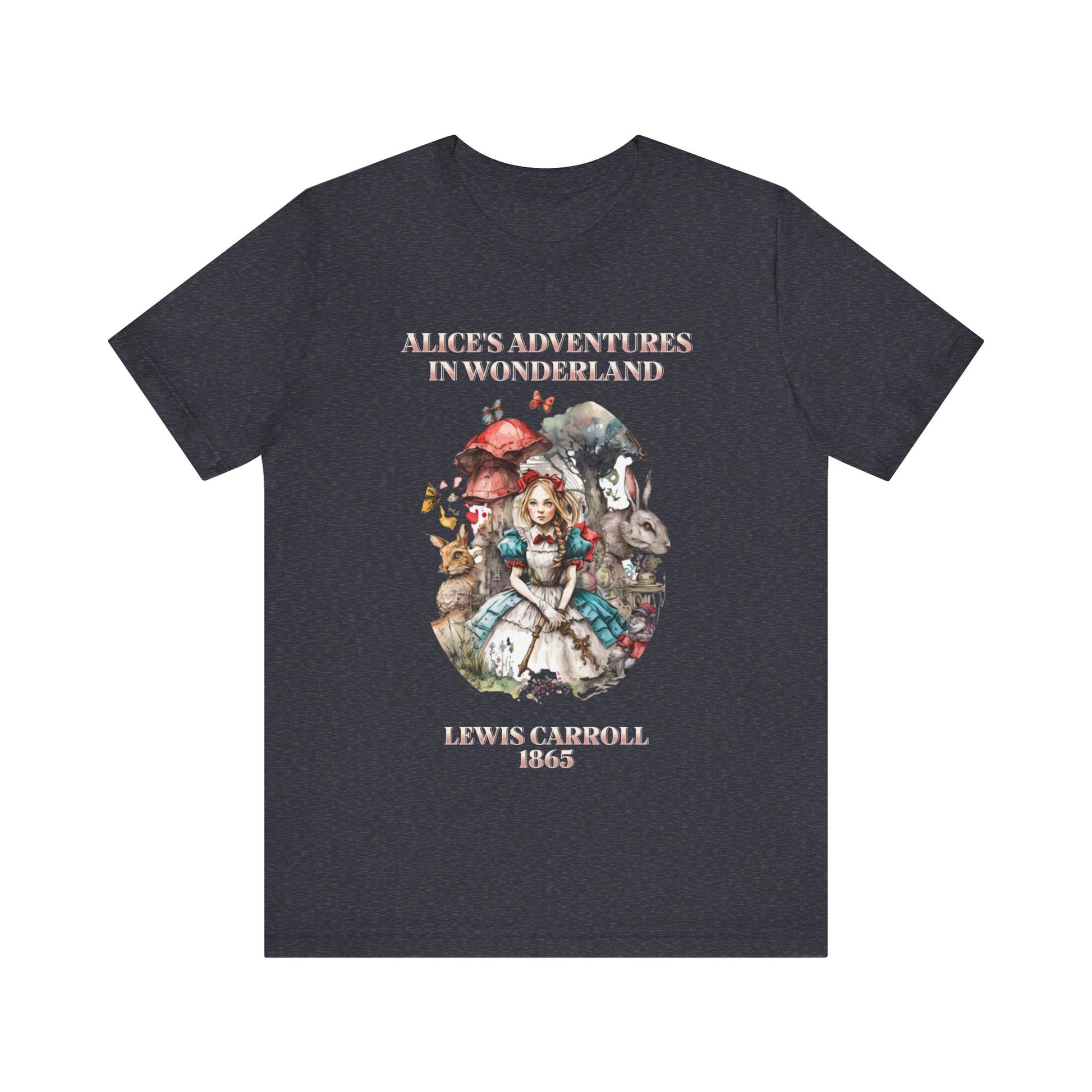 Unisex Jersey Short Sleeve Tee Alice in Wonderland T-Shirt Printify Heather Navy S