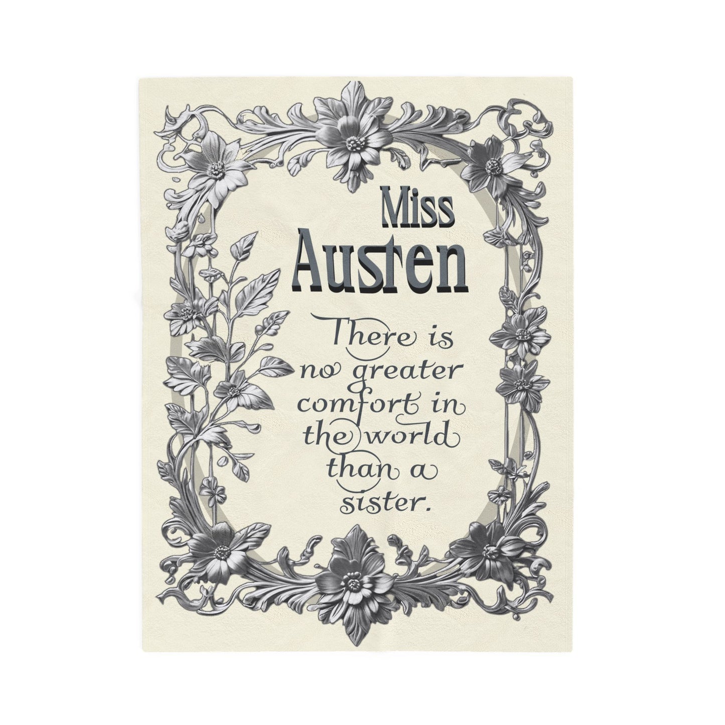 Jane Austen Quote Cozy Literary Velveteen Blanket - Perfect for Book Lovers, Gifts for Sisters, Home Decor, Reading Nook, Cozy Nights All Over Prints Printify 30" × 40"