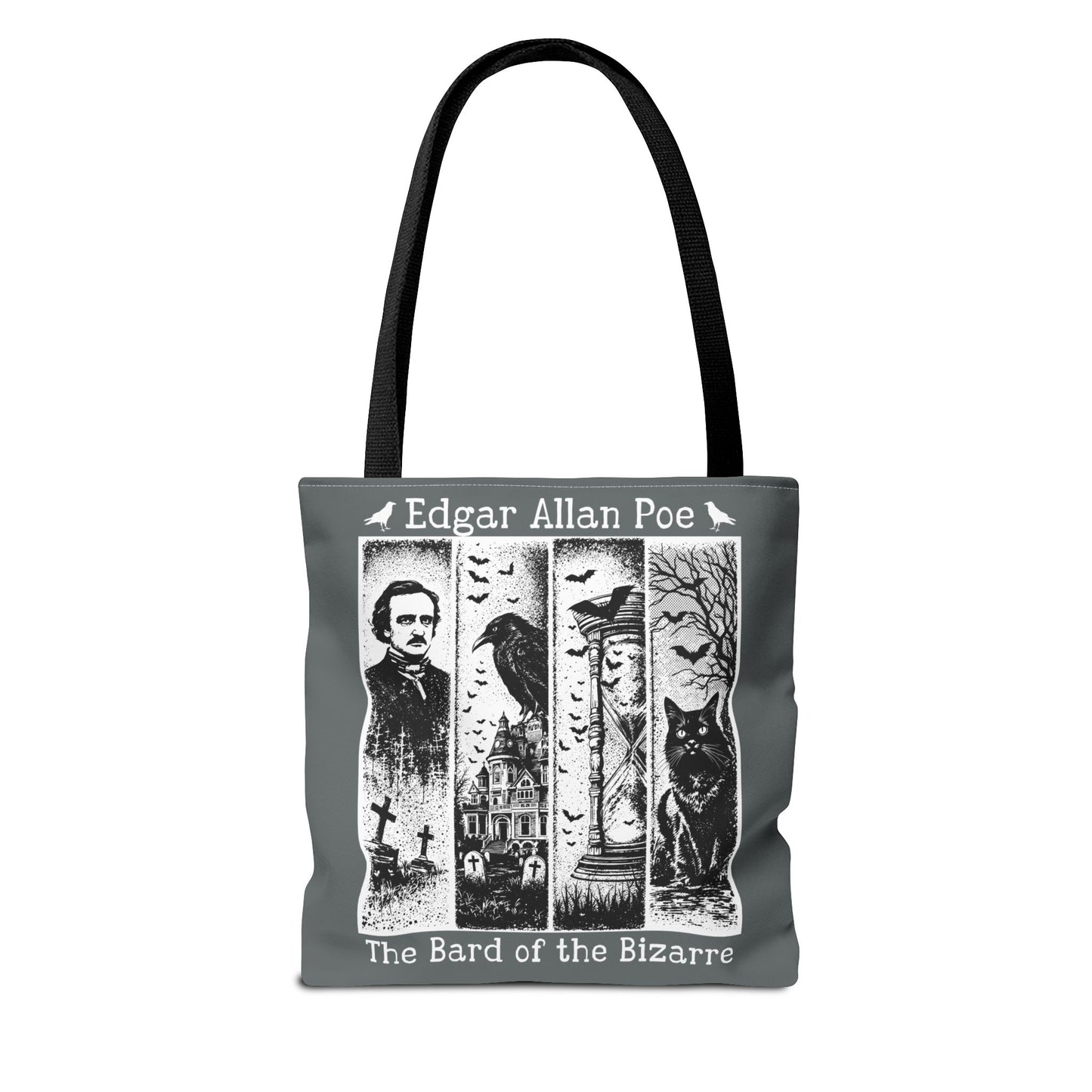 Edgar Allan Poe Tote Bag Gothic Literary Gift for Book Lover Dark Academia Macabre Accessory Halloween Tote Fall School Bag for Poetember Bags Printify