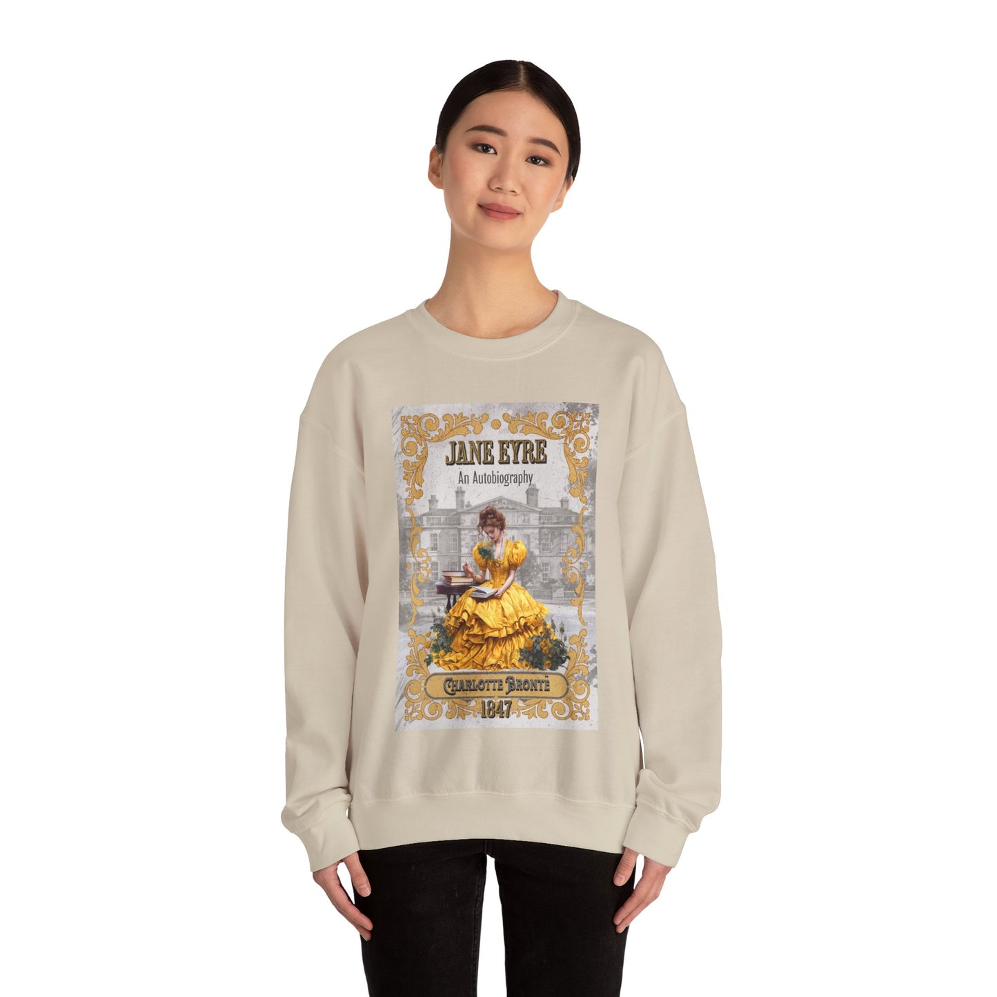 Jane Eyre Sweatshirt, Charlotte Brontë Historical Romance Sweater, Bookish Literary Brontë Sisters Fan Art Gift, Gift for Her, Readers, Sweatshirt Printify