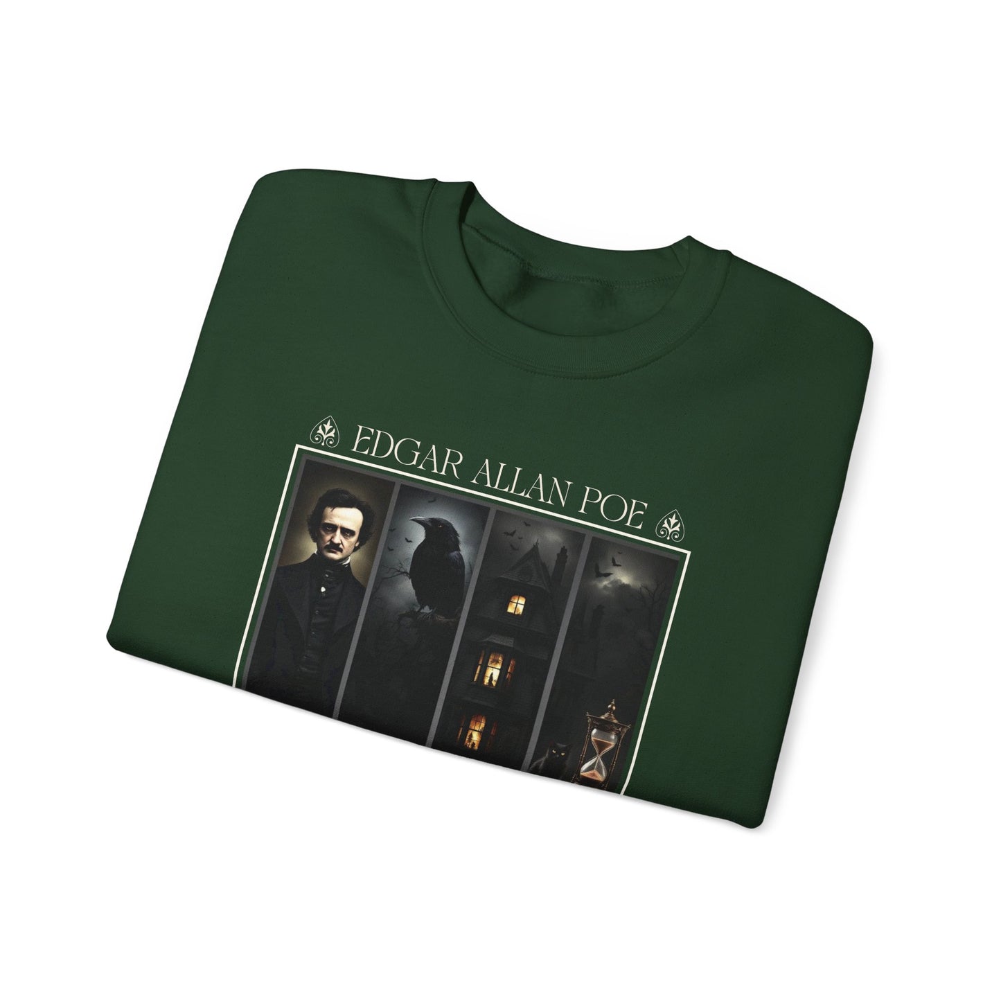 Edgar Allan Poe Sweatshirt The Raven Nevermore Gothic Horror Sweater Dark Academia Macabre Halloween Gift for Book Lovers Birthday Christmas