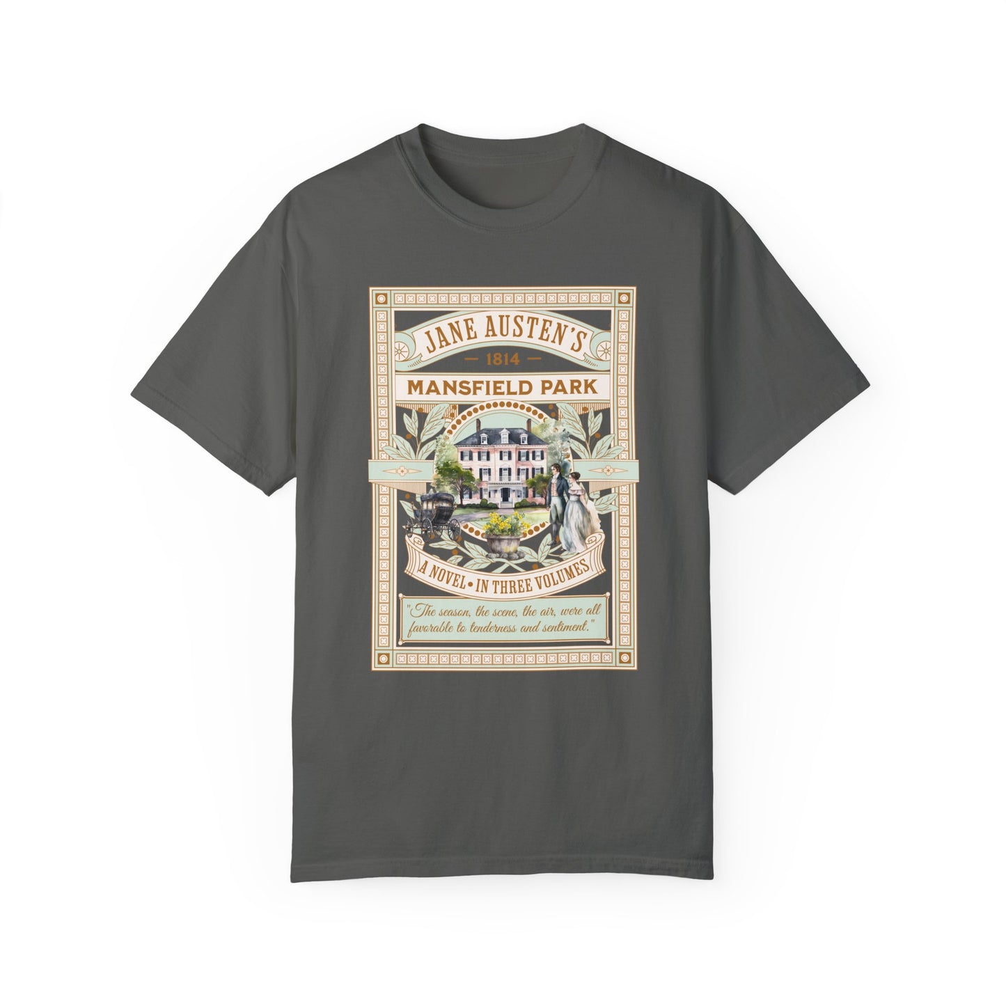 Jane Austen T- Shirt, Mansfield Park Historical Romance Comfort Colors Tee, Bookish Literary Jane Austen Fan Art Gift for Her Bookclub Shirt T-Shirt Printify Pepper S