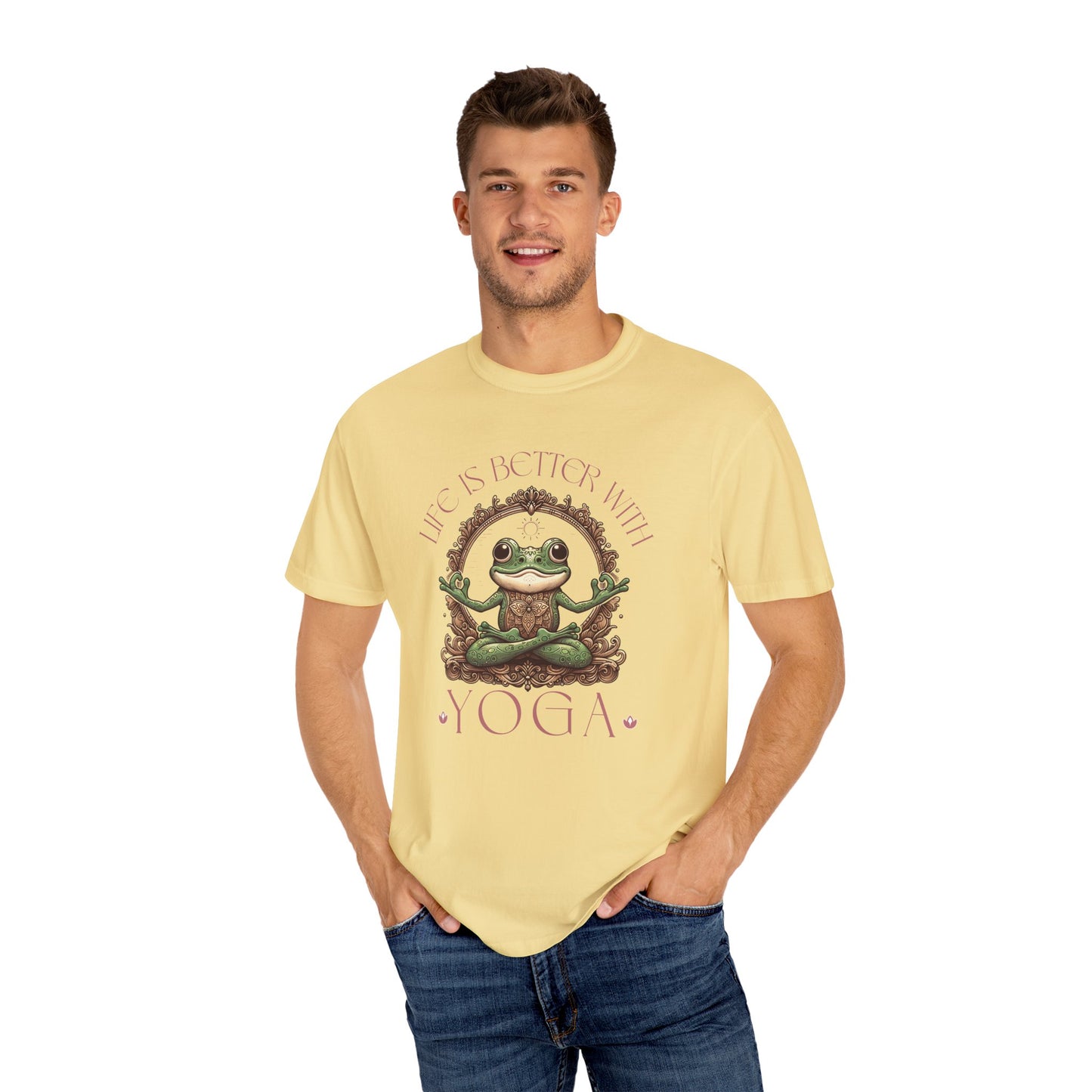 Yoga Frog Life Is Better With Yoga Unisex T-Shirt, Casual Wear, Highlander Fan Gift, T-Shirt Printify