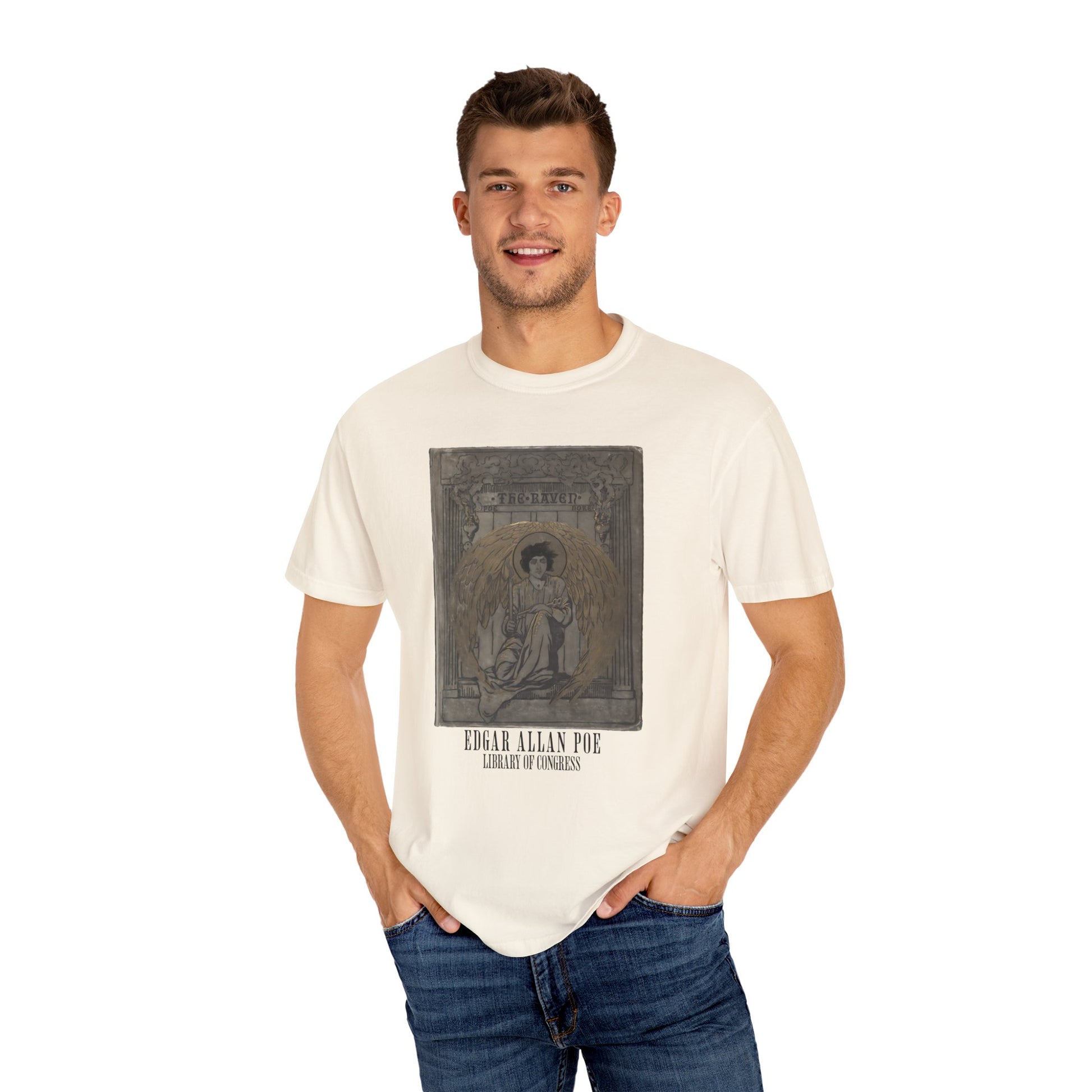 Edgar Allan Poe T-Shirt The Raven First Edition Gift For Poe Lovers Literary Shirt Nevermore Darkness There Gothic Whimsigoth Dark Academia T-Shirt Printify