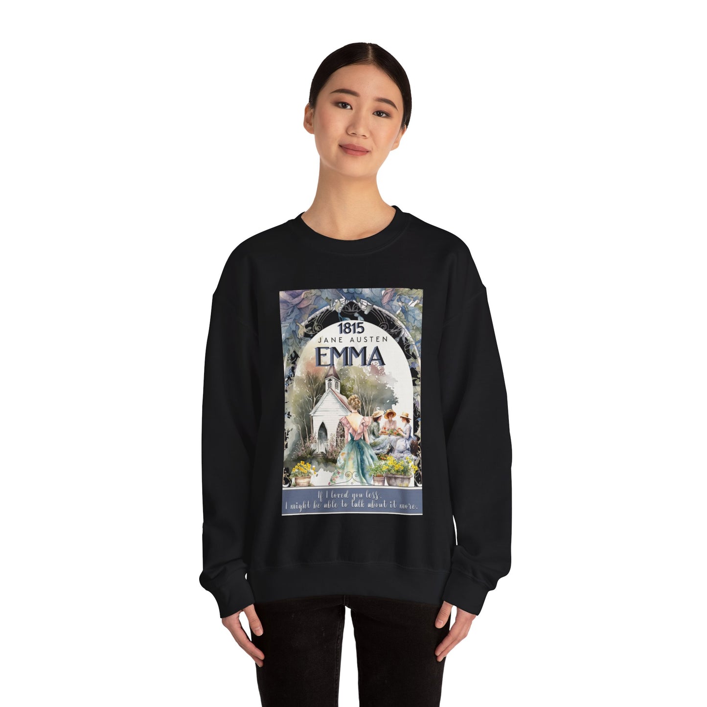 Jane Austen Sweatshirt, Emma Historical Romance Sweater, Bookish Literary Jane Austen Fan Art Gift, Gift for Her, Bookclub Shirt Sweatshirt Printify