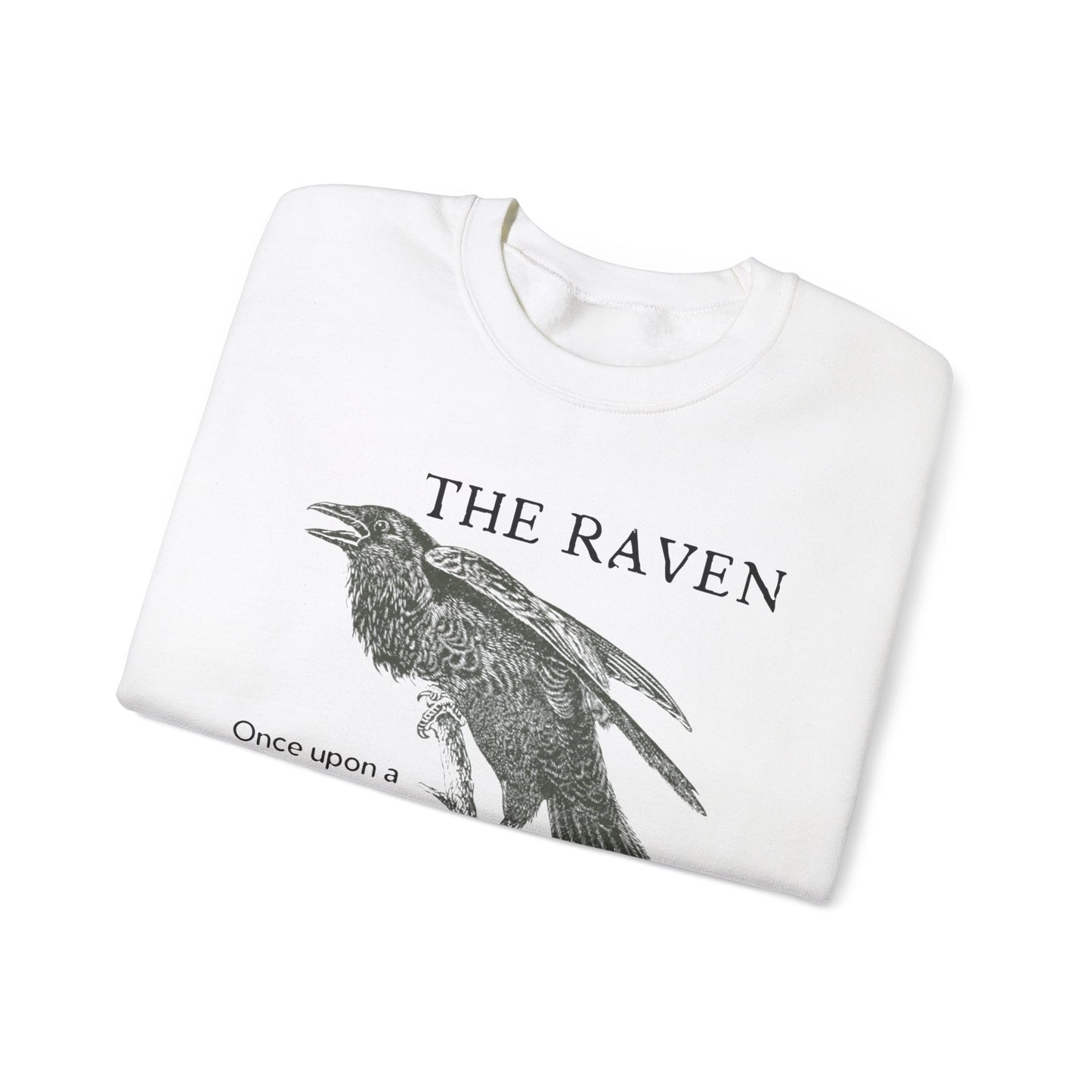 Halloween Vintage The Raven Sweatshirt, Spooky Season Sweater, Trick or Treating Shirt, Halloween Party, Edgar Allen Poe, Nevermore, Gothic Sweatshirt Printify