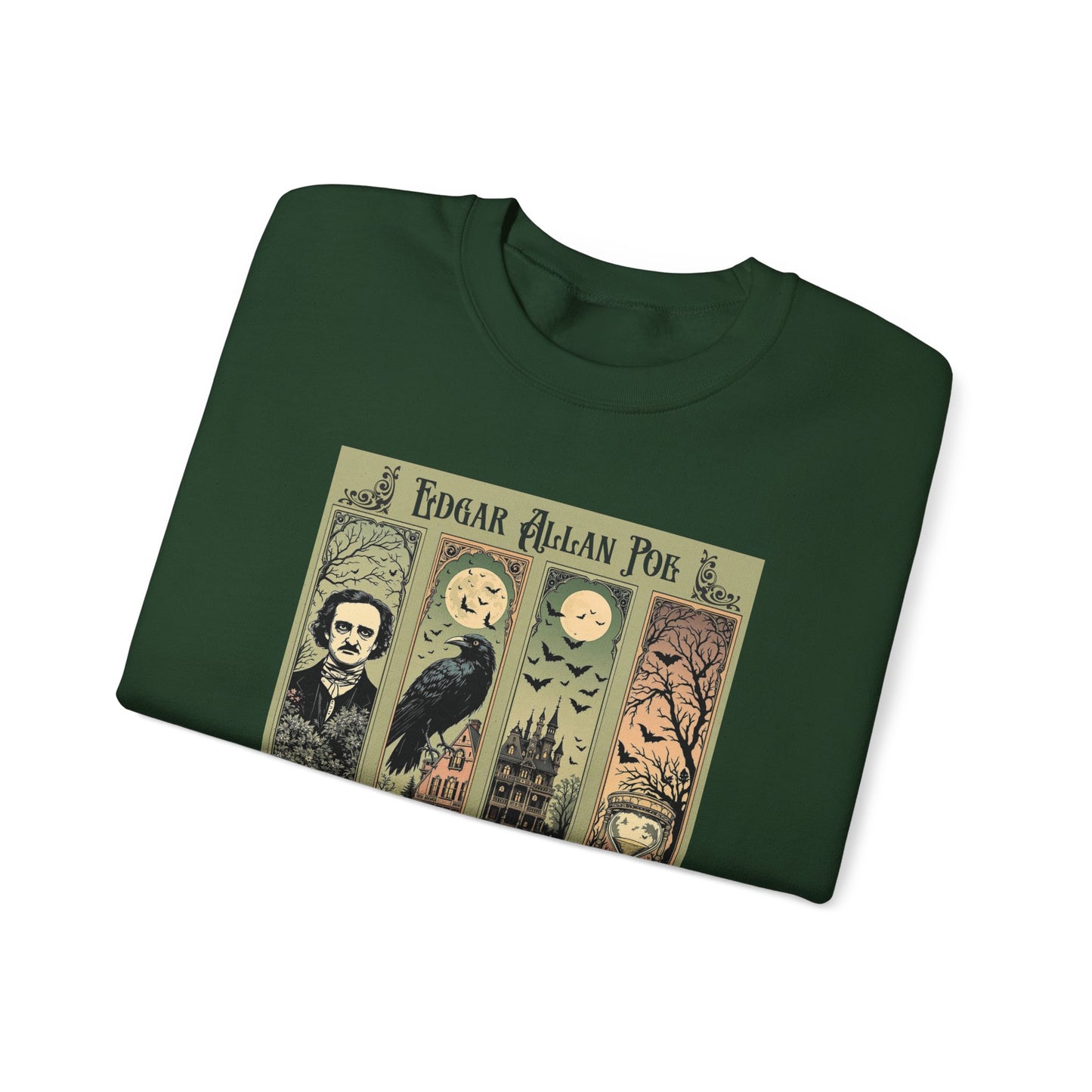 Edgar Allan Poe Sweatshirt The Raven Nevermore Gothic Horror Sweater Dark Academia Macabre Halloween Gift for Book Lovers Birthday Christmas