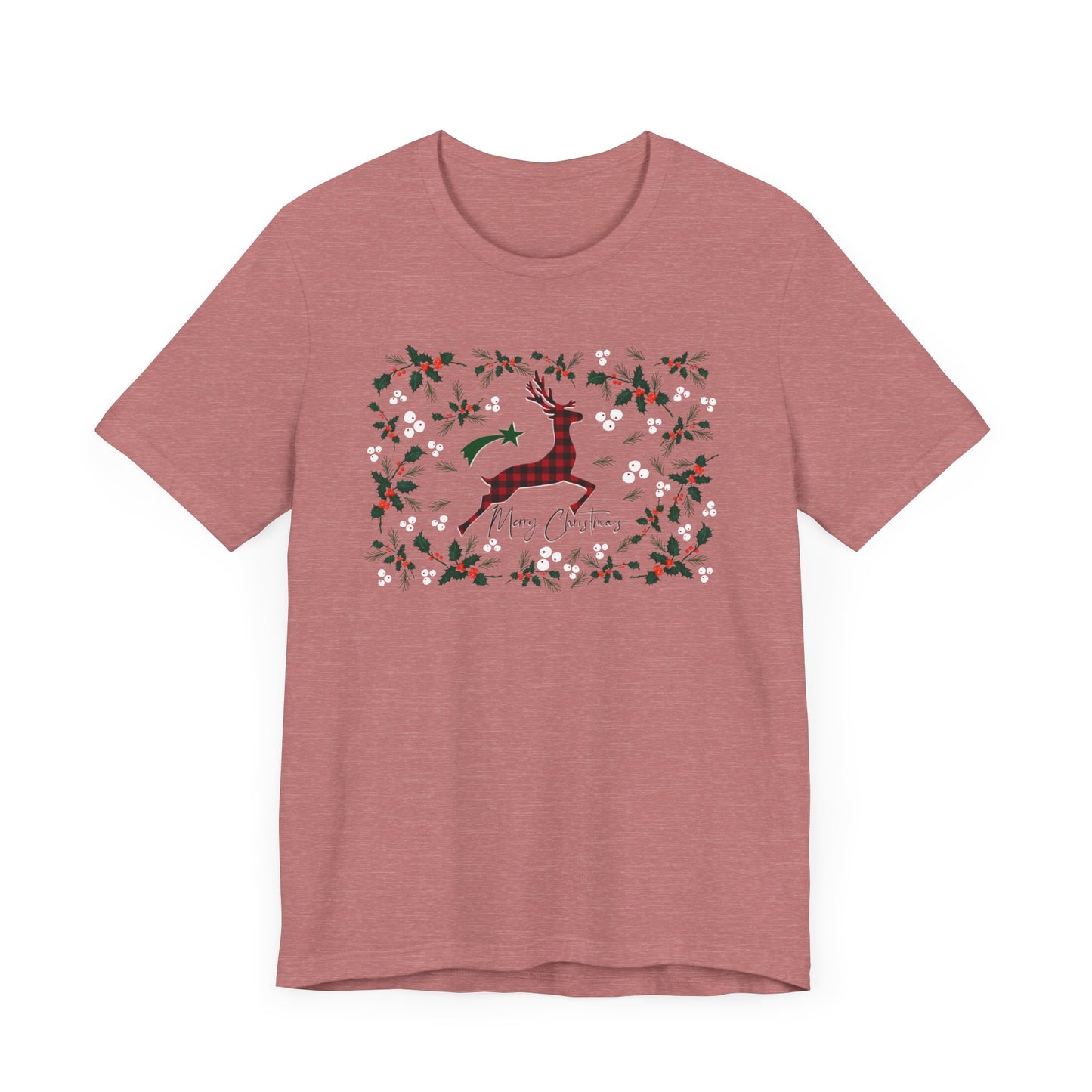 Merry Christmas Plaid Reindeer Shirt, Country Reindeer Shirt, Christmas Family Shirt, Christmas Shirt, Merry Christmas Shirt, Christmas Gift T-Shirt Printify
