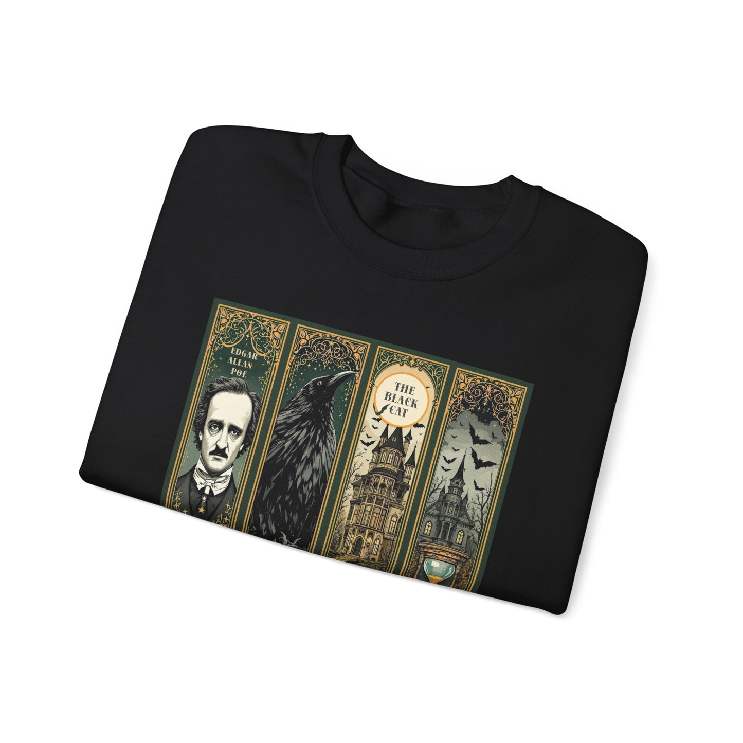 Edgar Allan Poe Sweatshirt The Raven Nevermore Gothic Horror Sweater Dark Academia Macabre Halloween Gift for Book Lovers Birthday Christmas Sweatshirt Printify