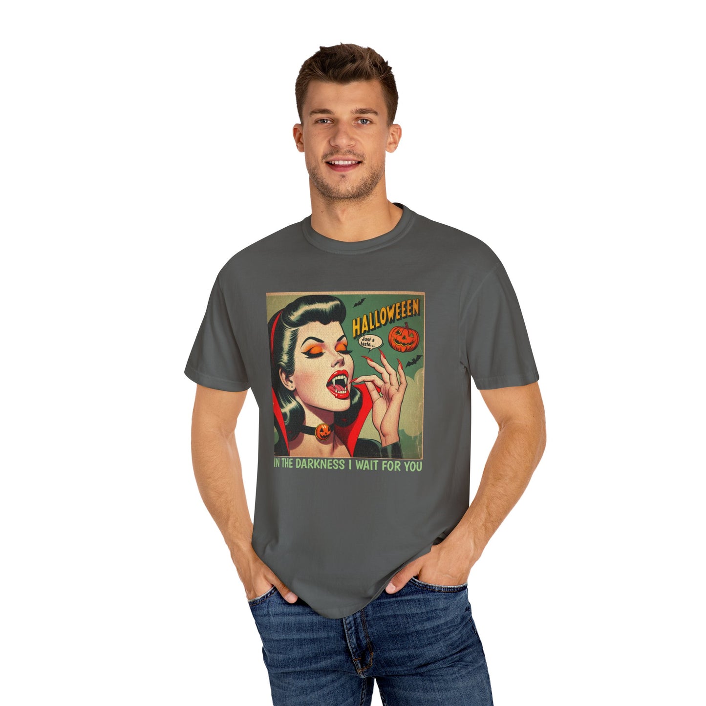 Vampire Retro Comic TShirt Dark Romance Gift Vampire Lovers Shirt Halloween Party Gift For Her Paranormal Vintage Comic Book Reader Goth Tee T-Shirt Printify