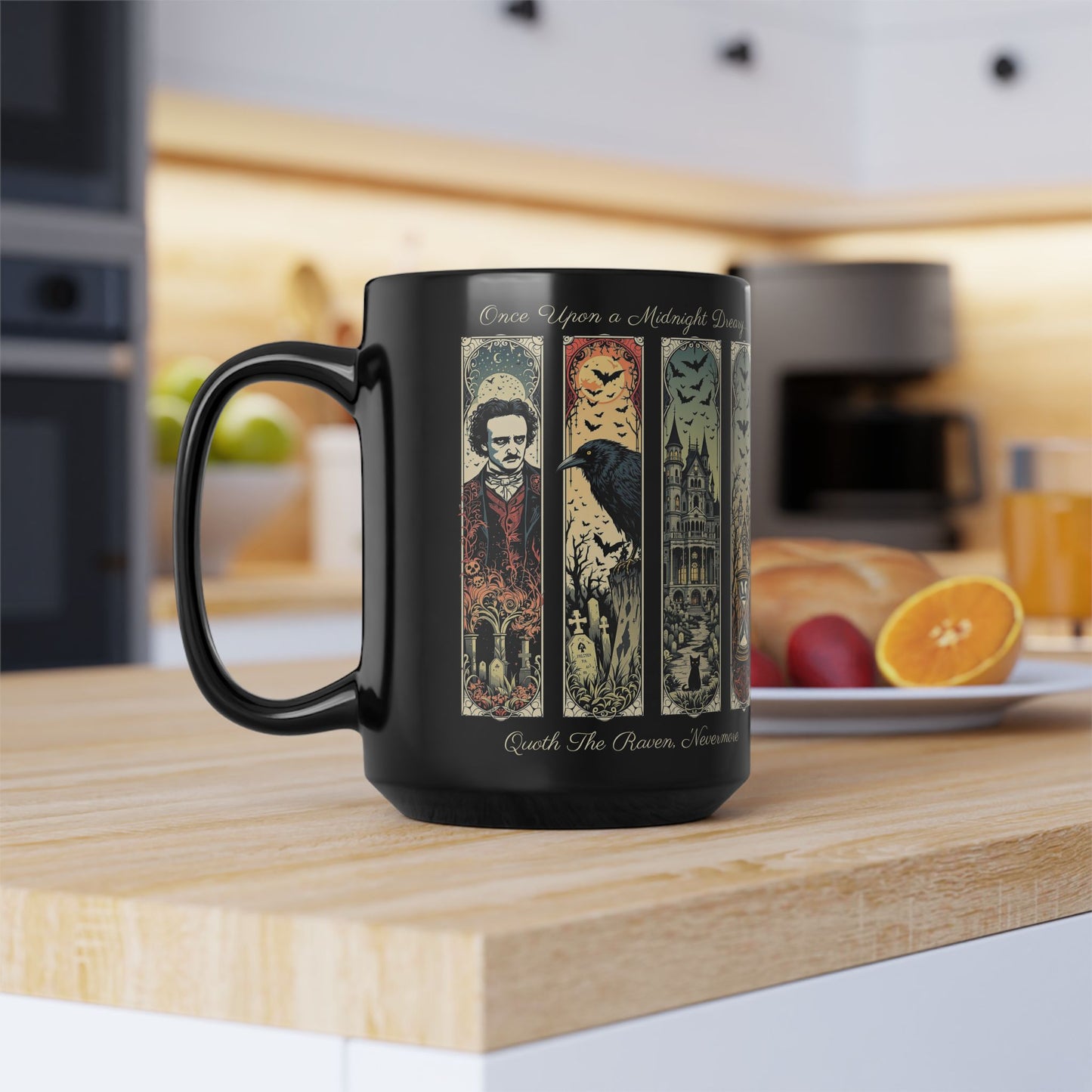 Edgar Allan Poe Mug Gothic Literary Gift For Book Lover Dark Academia Macabre Fall Coffee Cup Halloween Poetember Party Gift For Bookclub Mug Printify