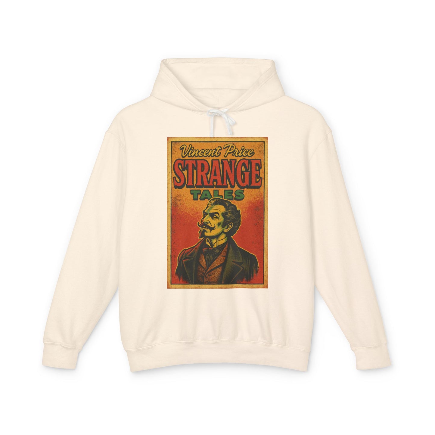Vincent Price Vintage Strange Tales Hoodie, Unisex Lightweight Sweatshirt, Retro Graphic Outerwear, Gift for Readers, Fall Fashion Hoodie Printify S Ivory