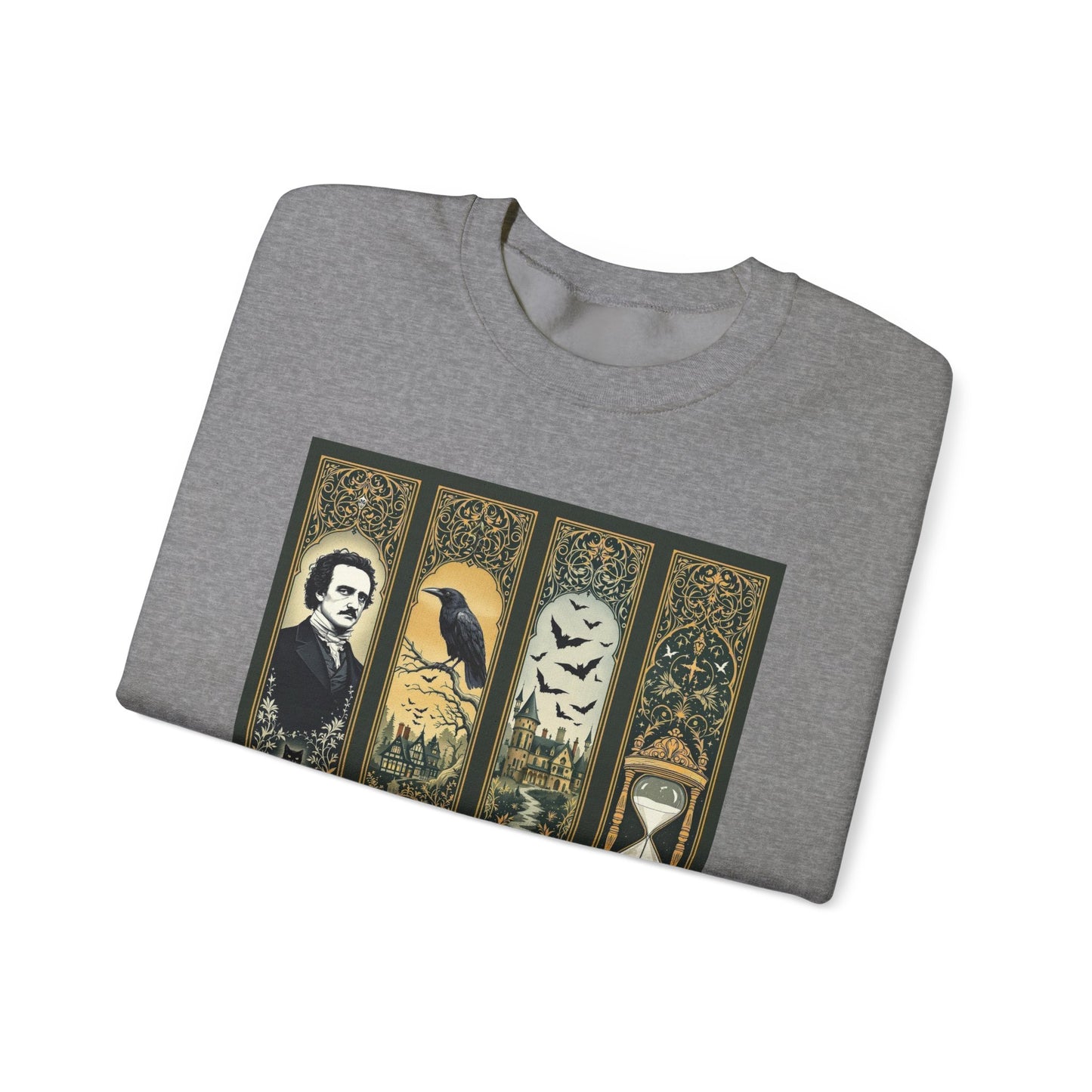 Edgar Allan Poe Sweatshirt The Raven Nevermore Gothic Horror Sweater Dark Academia Macabre Halloween Gift for Book Lovers Birthday Christmas