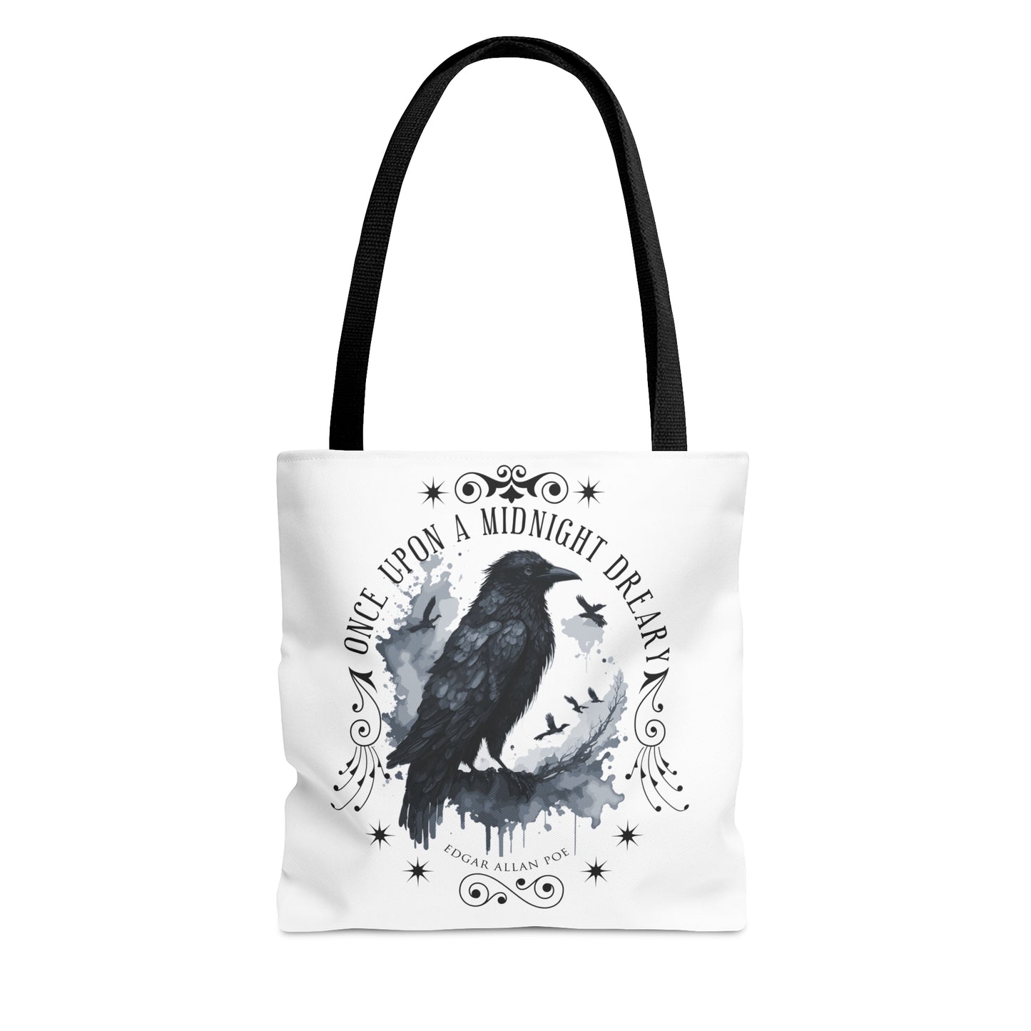 Edgar Allan Poe Tote Bag, The Raven Vintage Poetry Lover Shoulder Bag, Dark Academia, Literary, Bookish, Bookclub Gift, Fall Autumn Gift Bags Printify Small