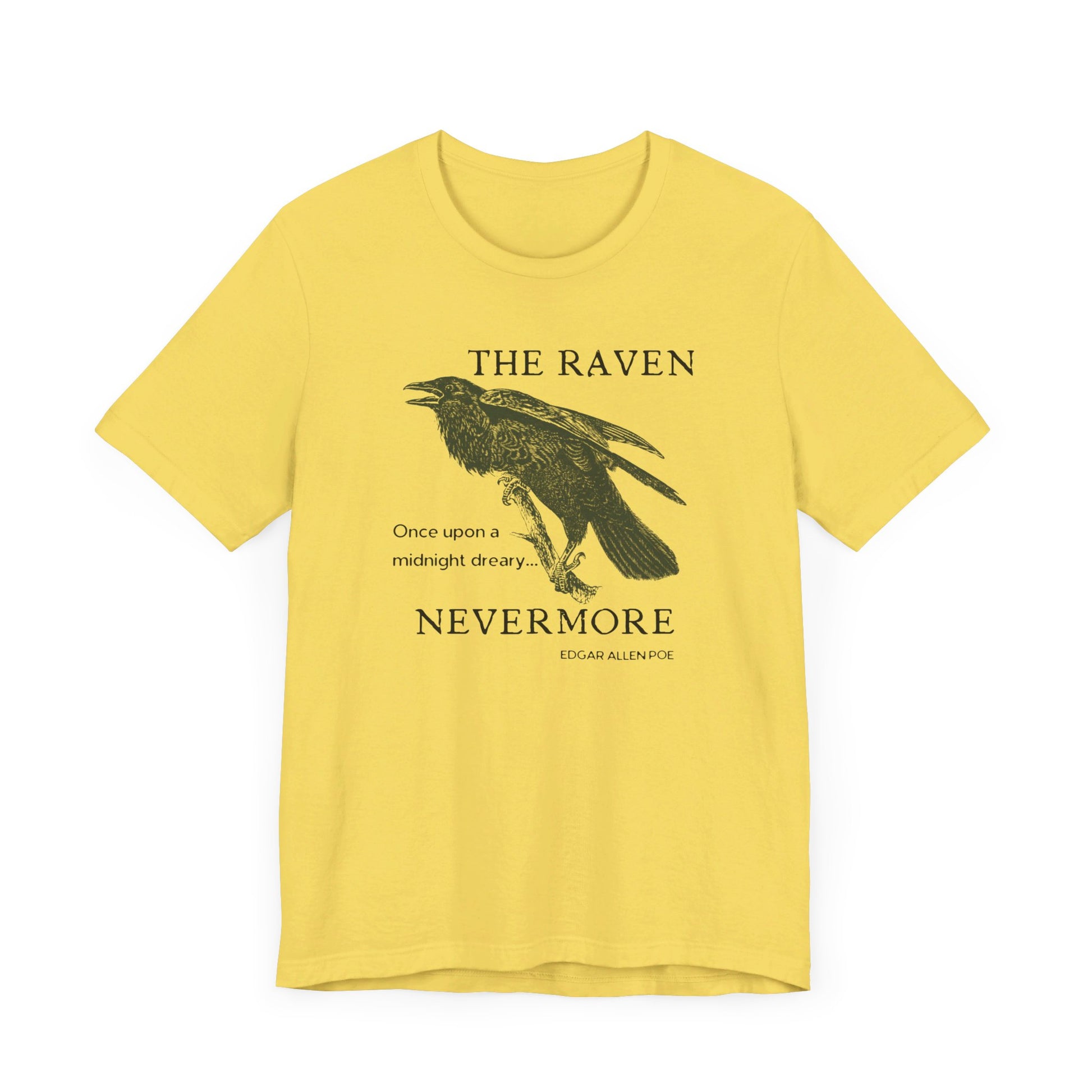 Halloween Vintage The Raven TShirt, Spooky Season Tee, Trick or Treating Shirt, Halloween Party T-Shirt, Edgar Allen Poe, Nevermore, Gothic T-Shirt Printify