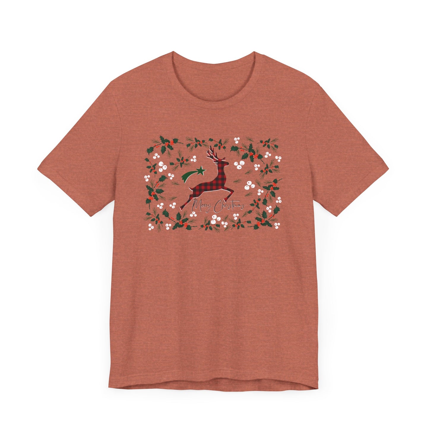 Merry Christmas Plaid Reindeer Shirt, Country Reindeer Shirt, Christmas Family Shirt, Christmas Shirt, Merry Christmas Shirt, Christmas Gift T-Shirt Printify