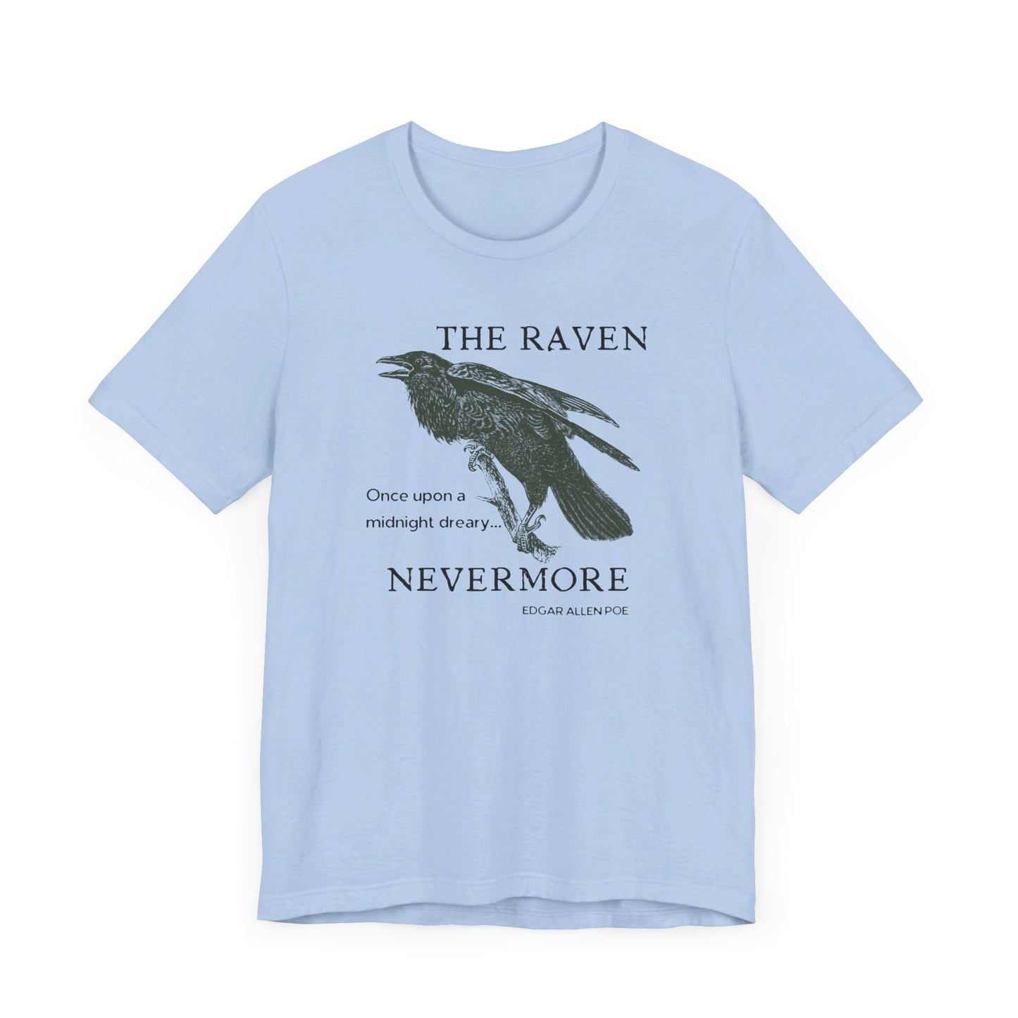 Halloween Vintage The Raven TShirt, Spooky Season Tee, Trick or Treating Shirt, Halloween Party T-Shirt, Edgar Allen Poe, Nevermore, Gothic T-Shirt Printify