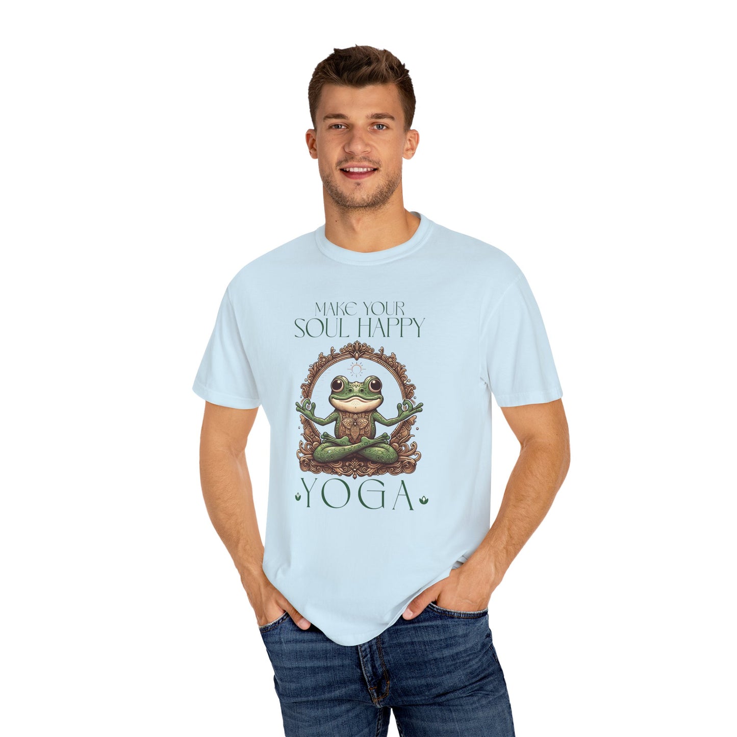 Green Yoga Frog Make Your Soul Happy Unisex T-Shirt, Casual Wear, Highlander Fan Gift,