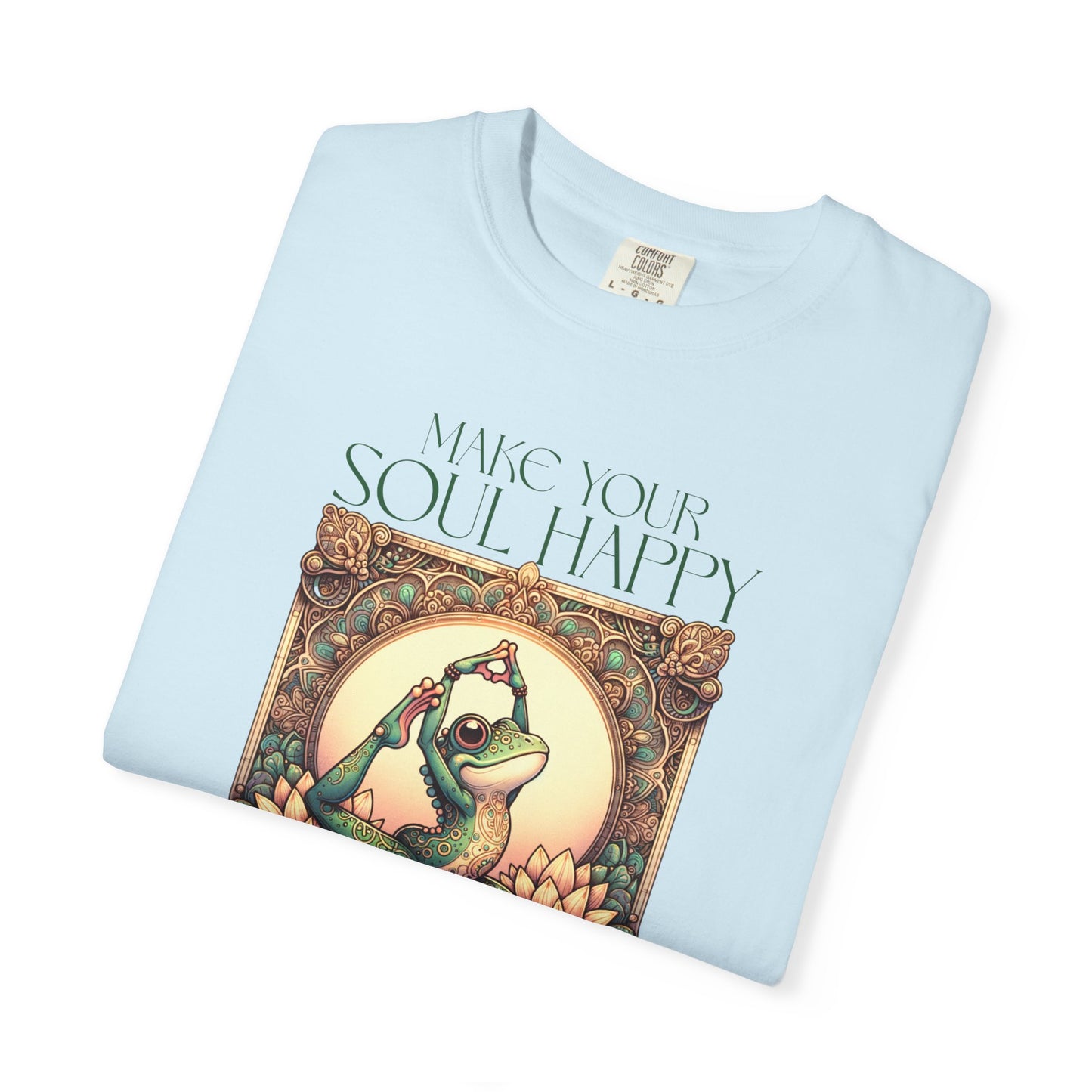 Green Yoga Frog Make Your Soul Happy Unisex T-Shirt, Casual Wear, Highlander Fan Gift,